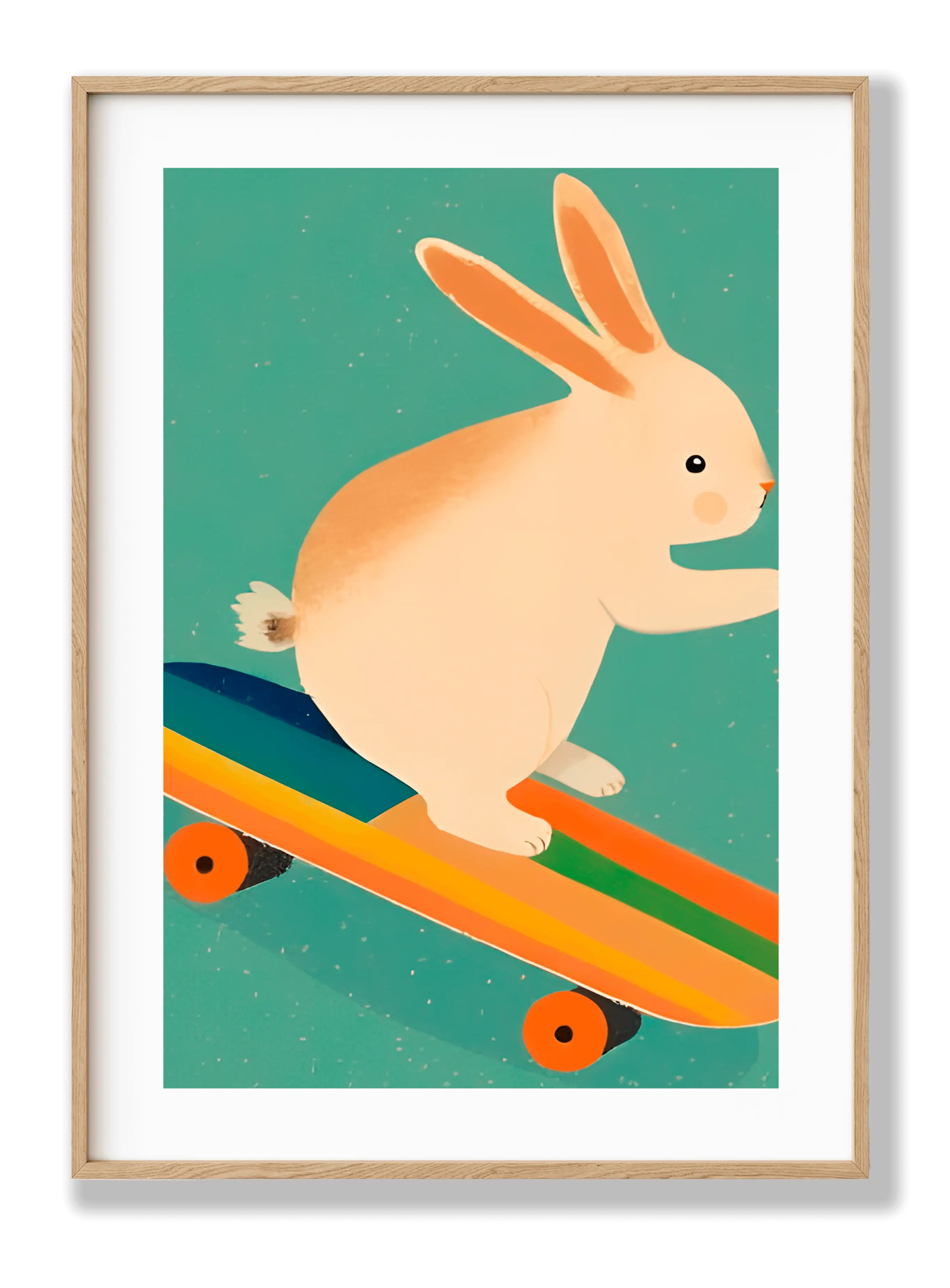 Bunny On Skateboard Plakat