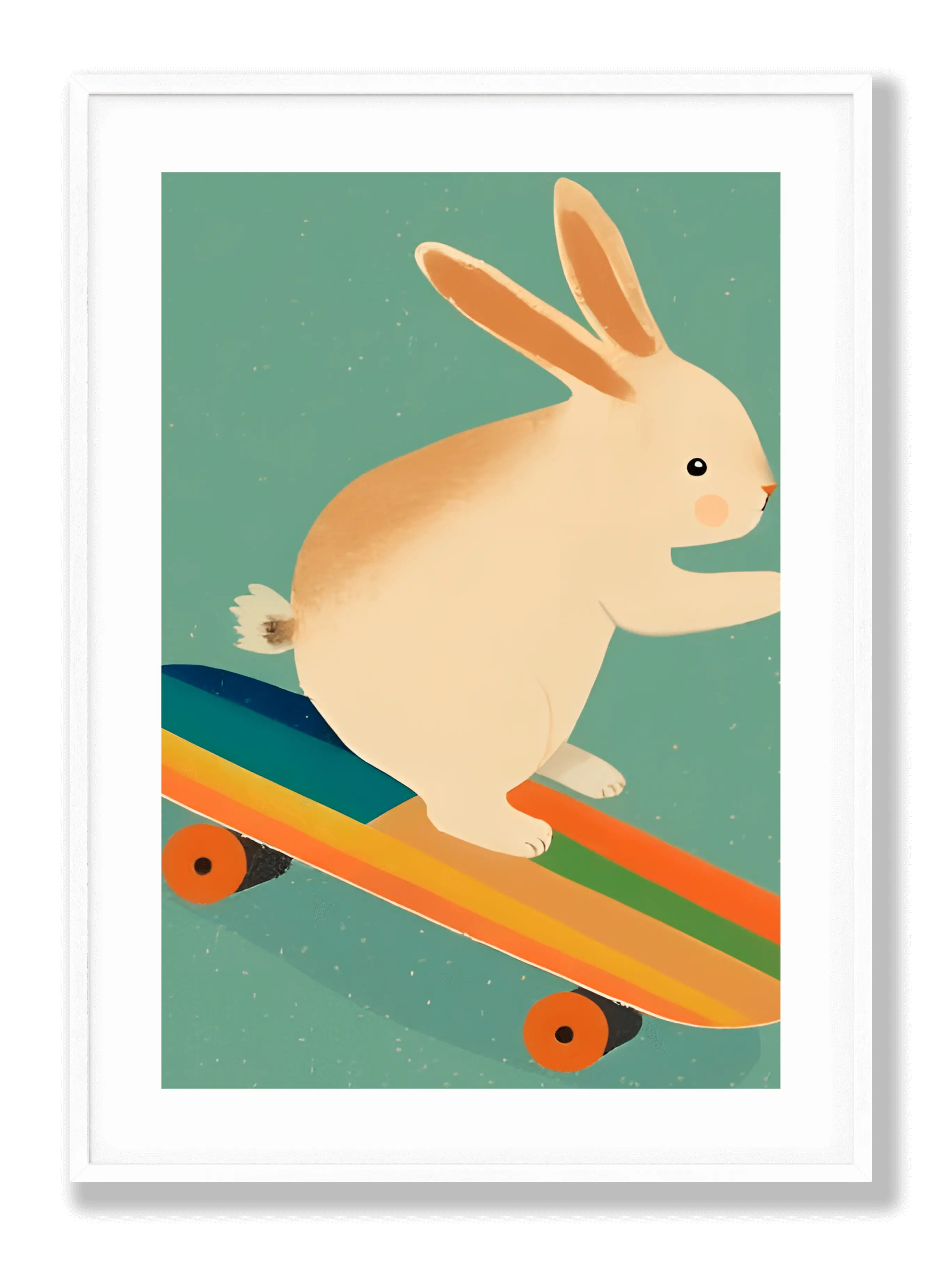 Bunny On Skateboard Plakat