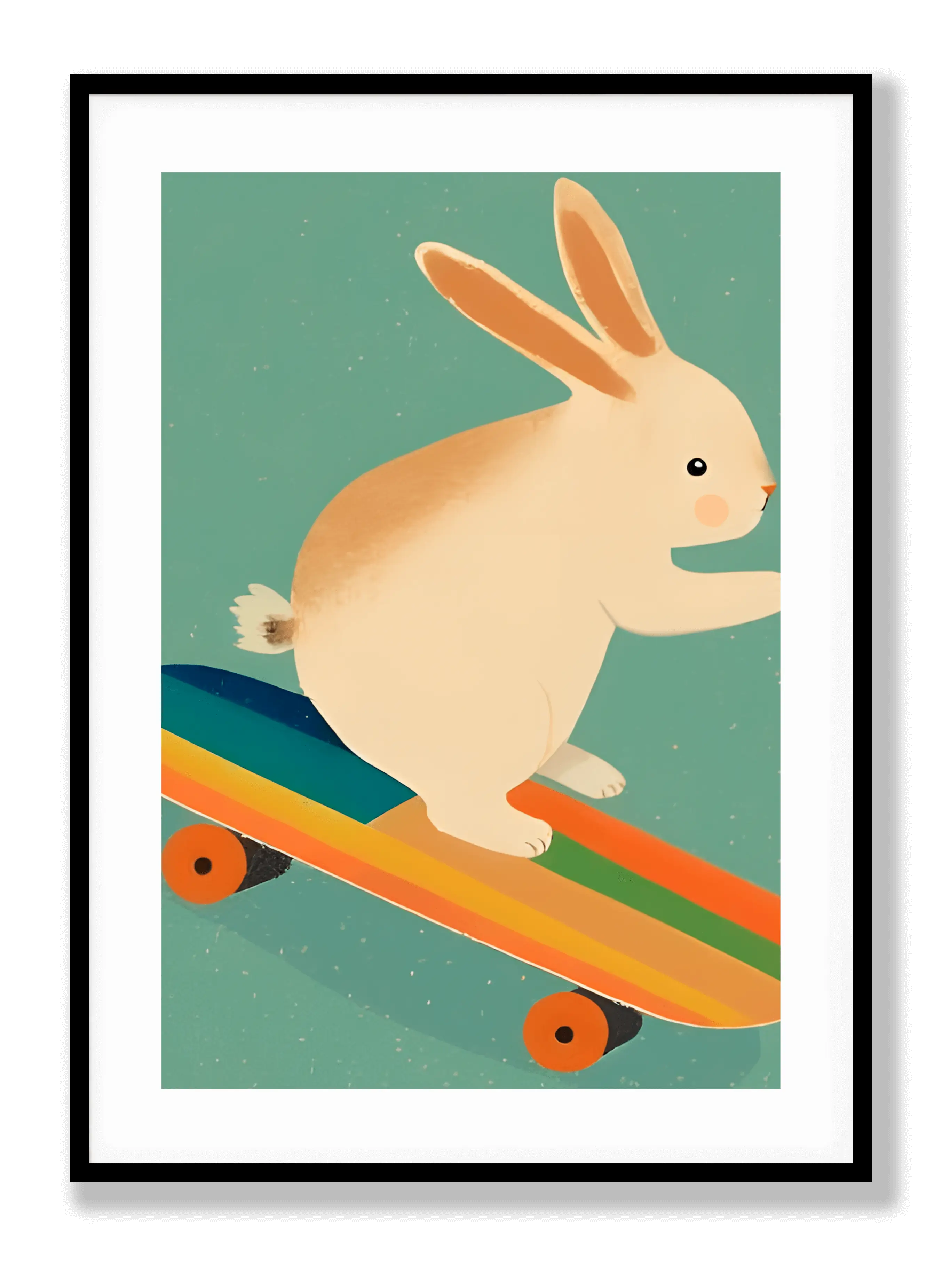 Bunny On Skateboard Plakat