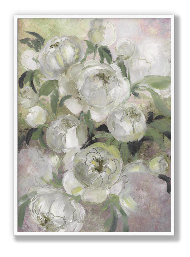 Sady painterly florals in green