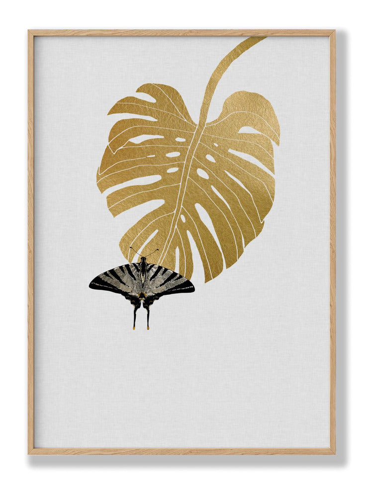 Butterfly & Monstera Leaf