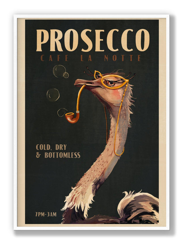 Art Deco Prosecco Wall Art Of An Ostrich