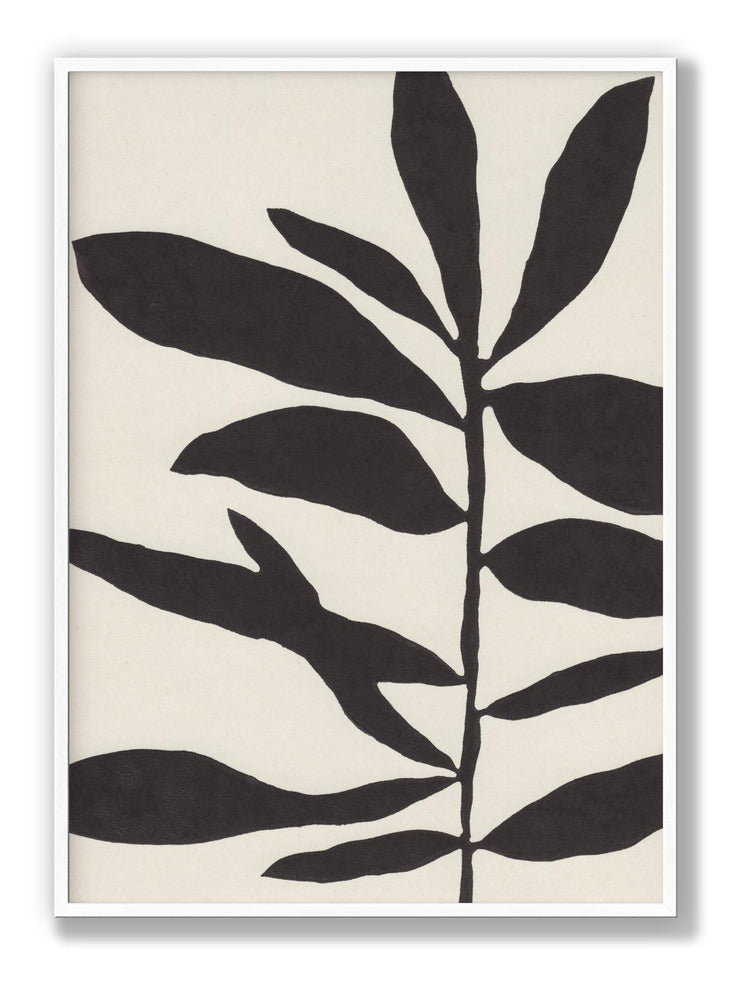 Linocut Branch #3 : Black & White