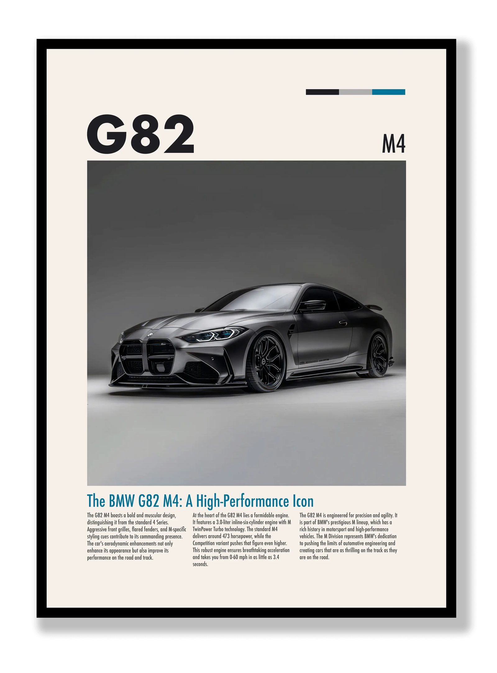 BMW G82 M4 Black plakat