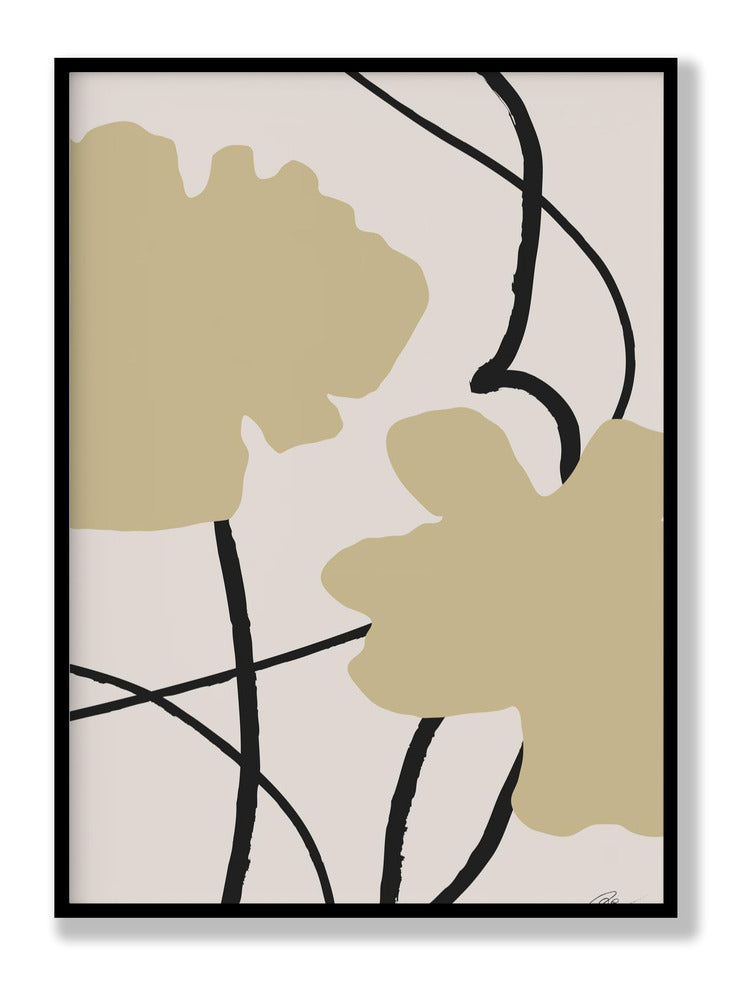 Beige Flowers 2 plakat