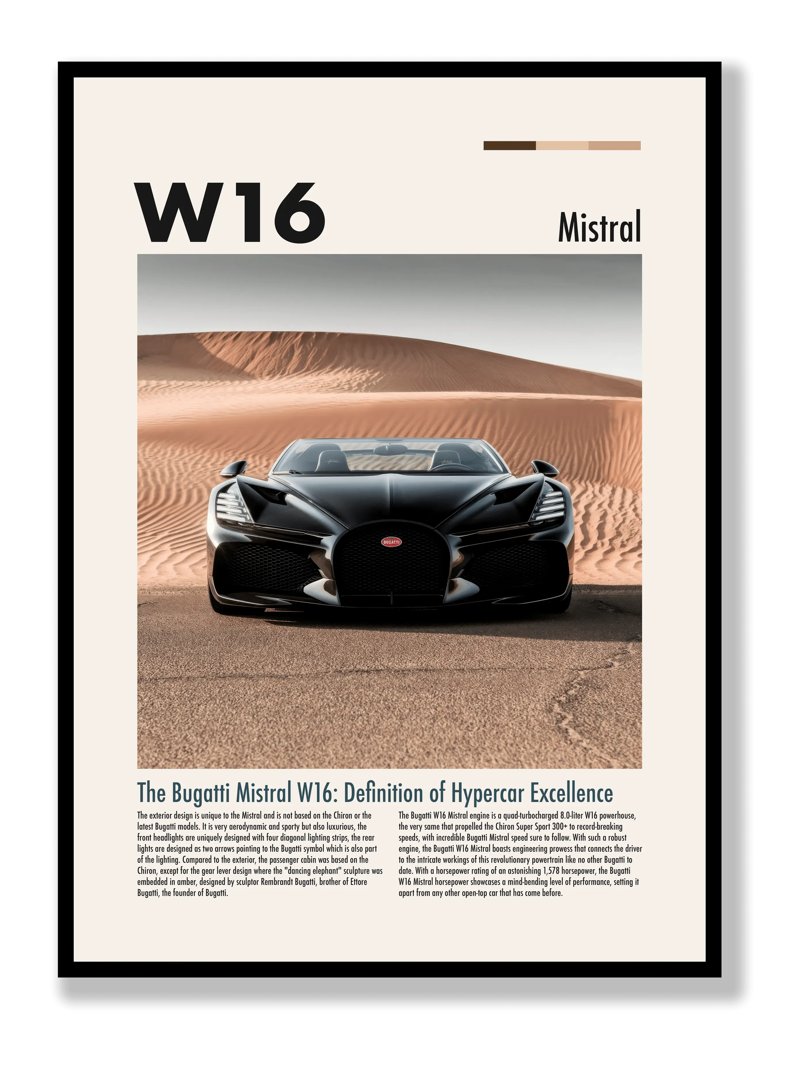 Bugatti Mistral W16 plakat