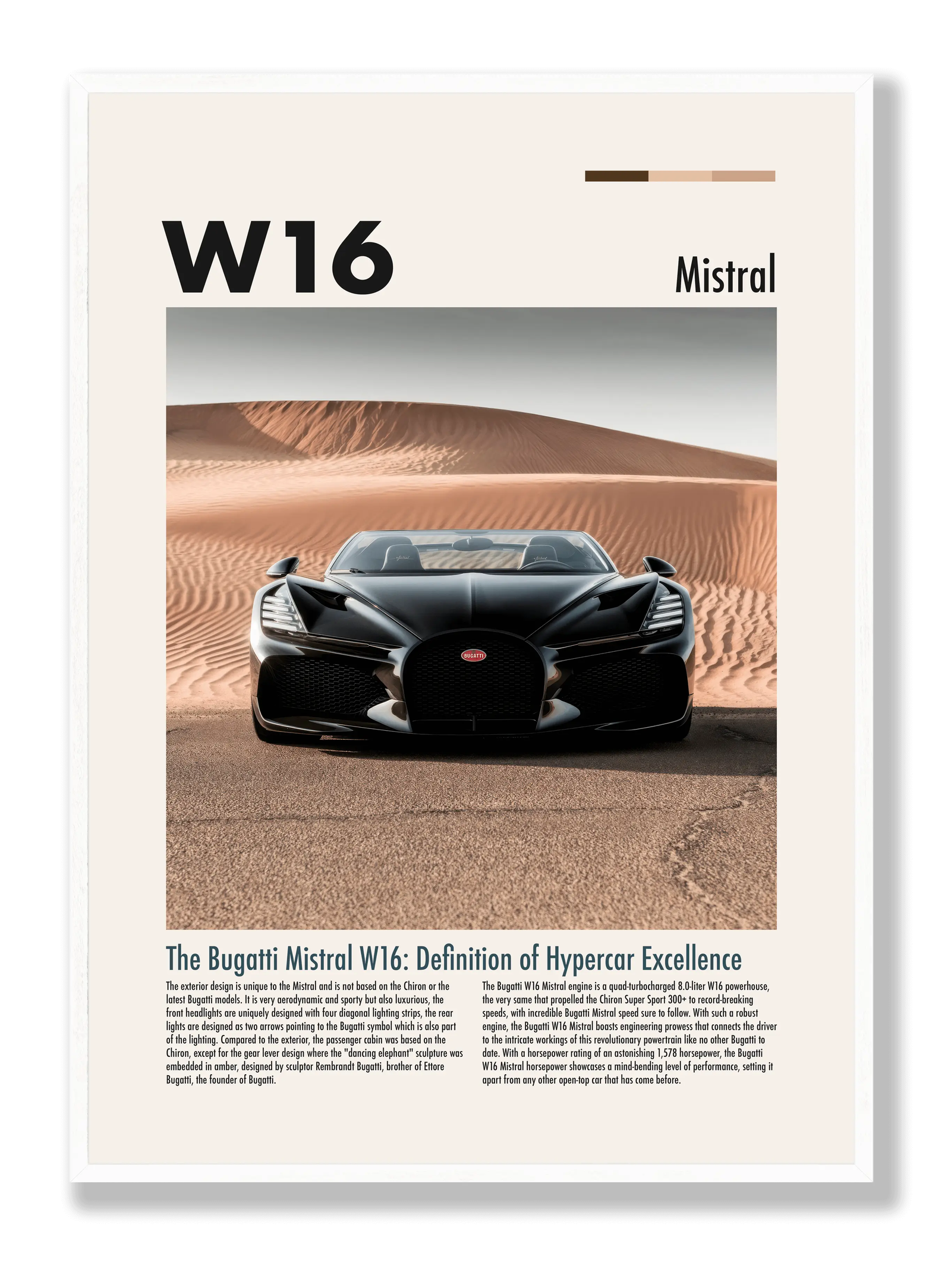 Bugatti Mistral W16 plakat