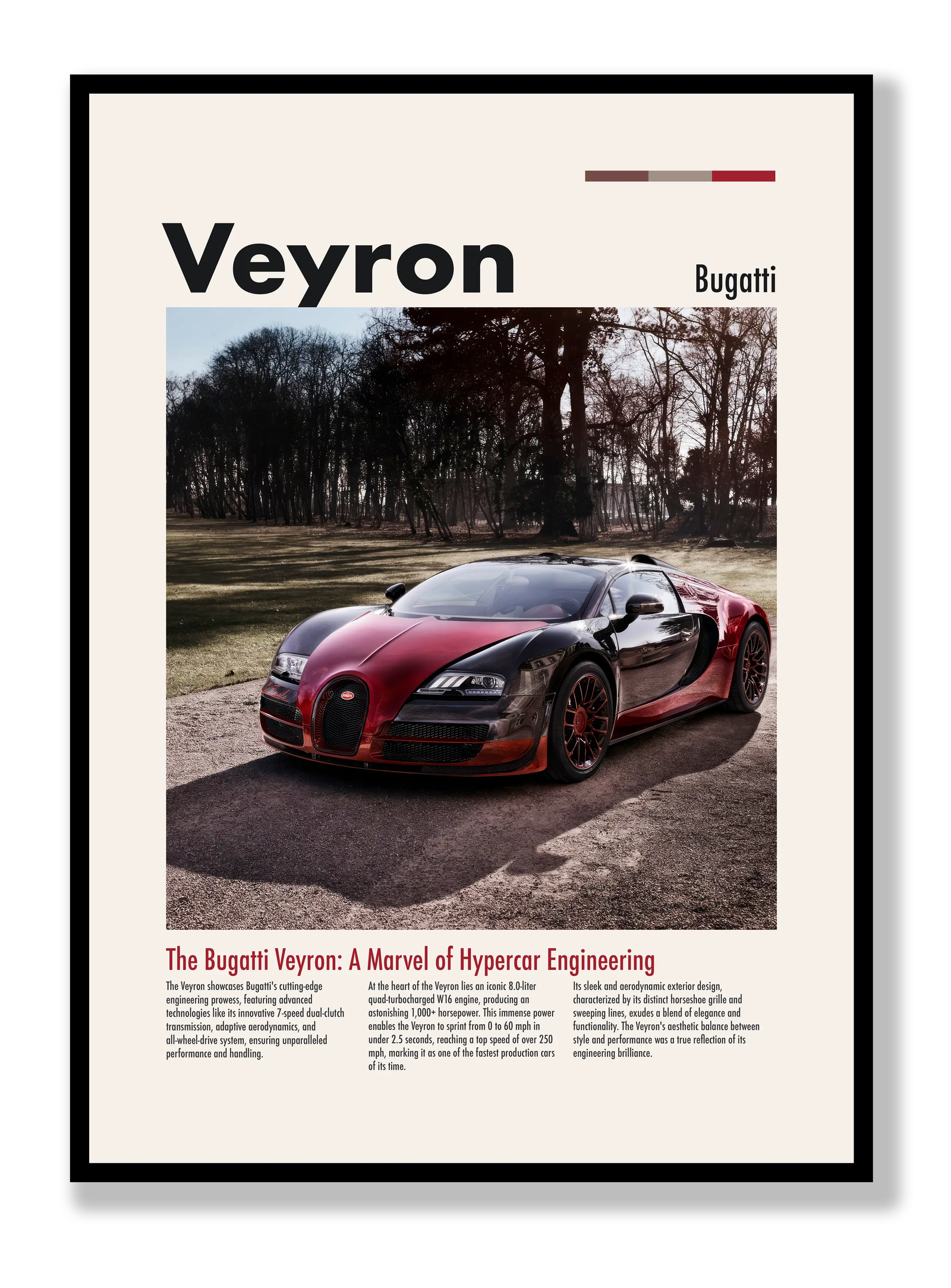 Bugatti Veyron plakat