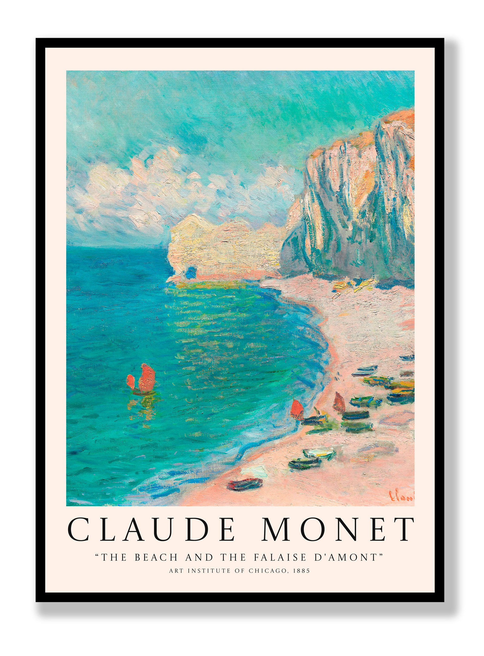 Claude Monet - The Beach And The Falaise D'amont plakat