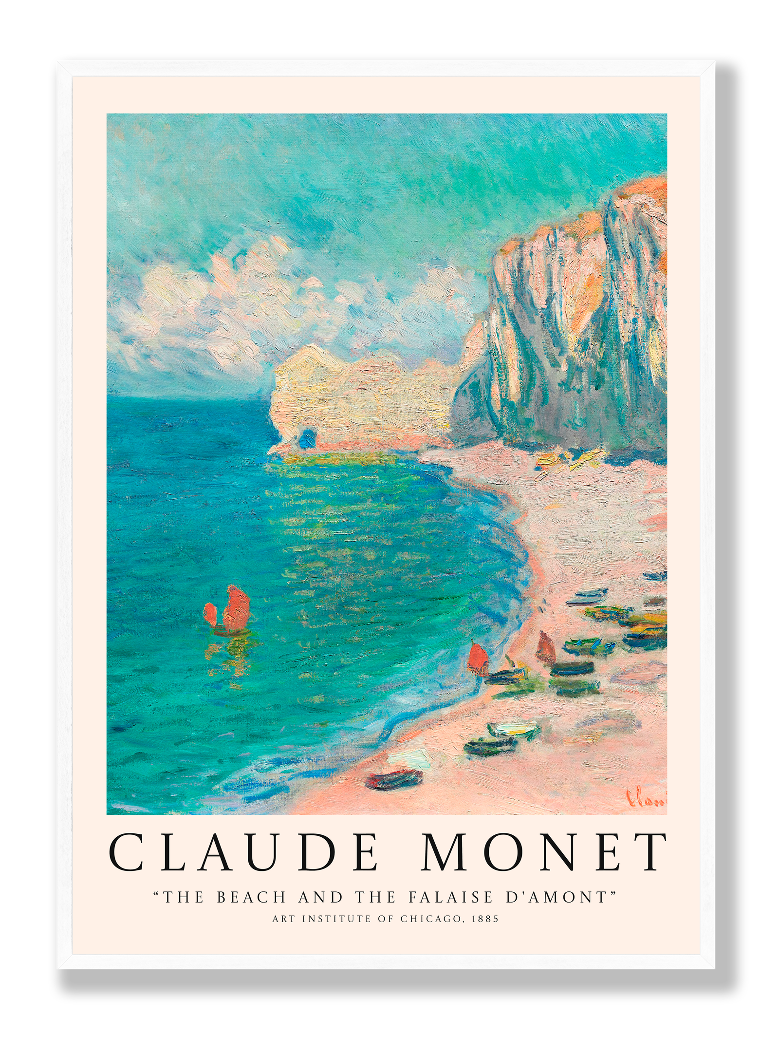 Claude Monet - The Beach And The Falaise D'amont plakat