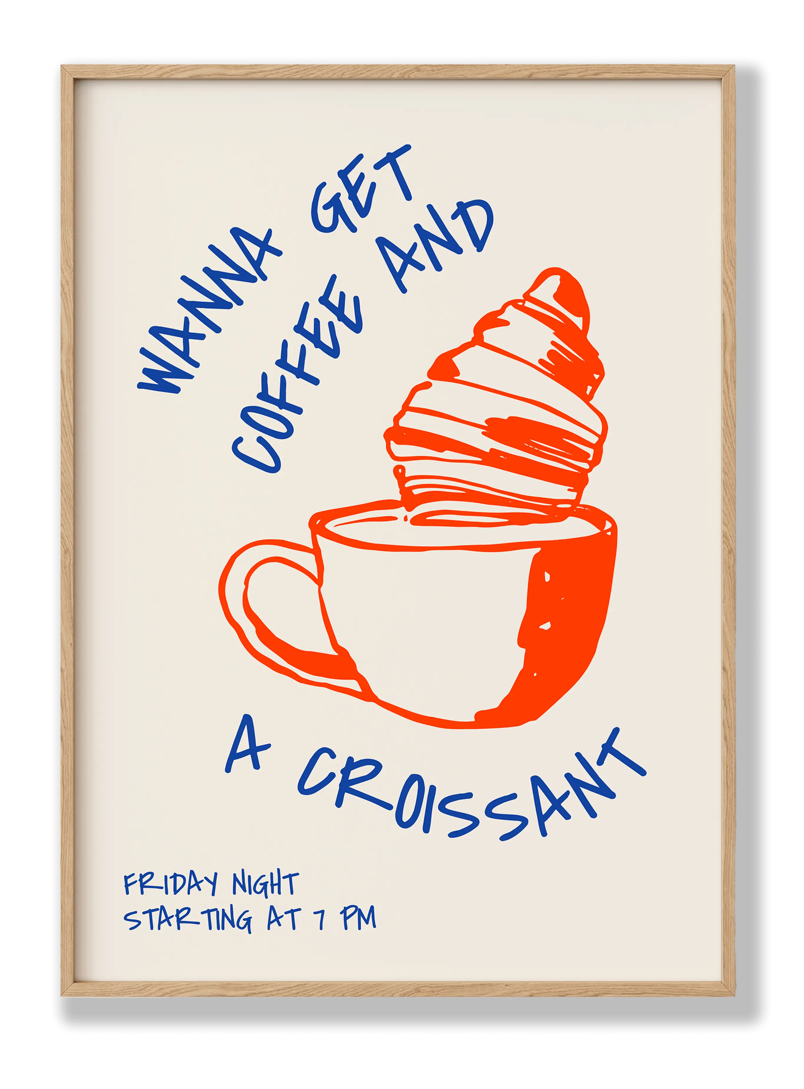Coffee And Croissant Plakat