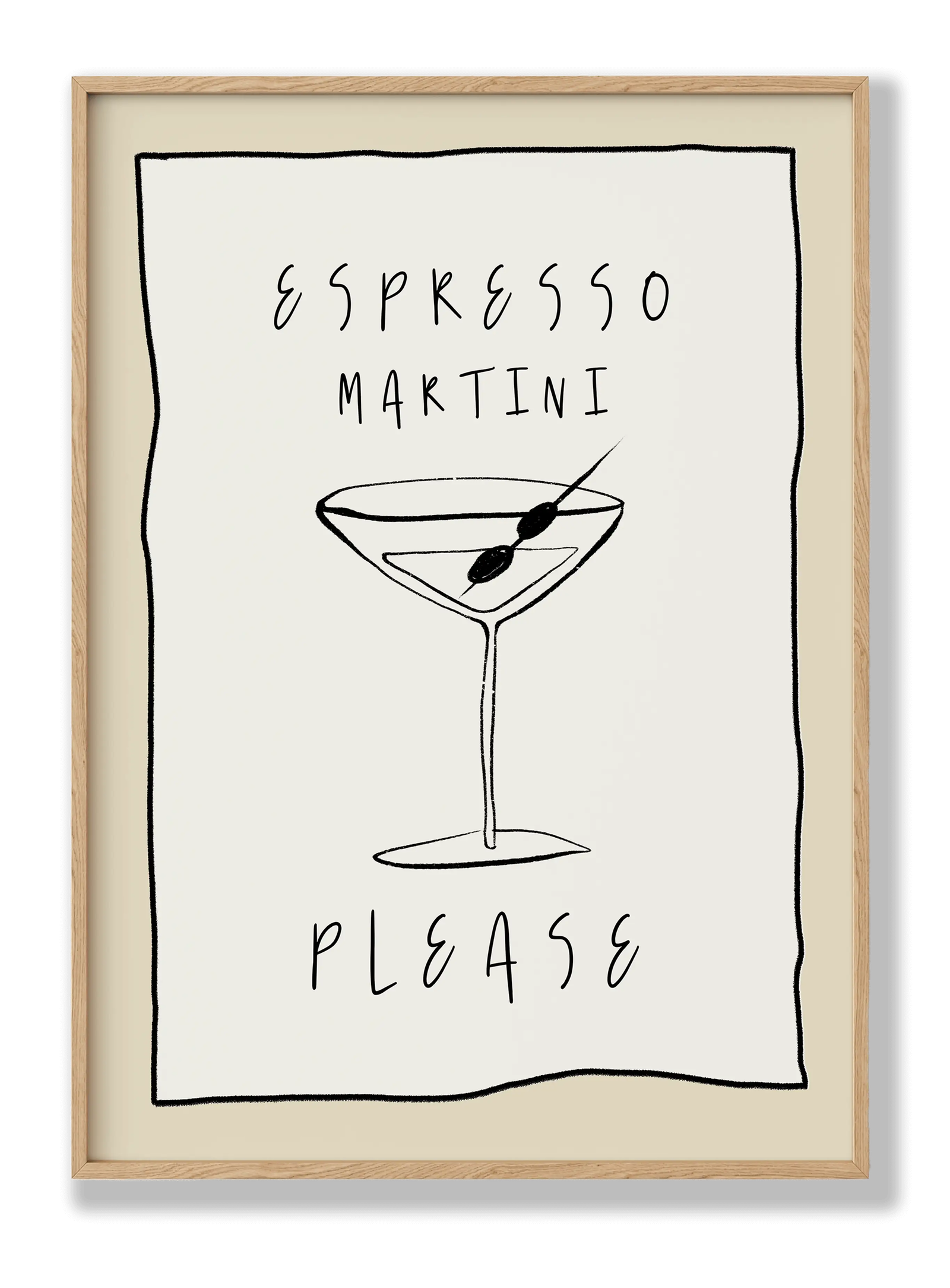 Espresso Martini Line Art plakat