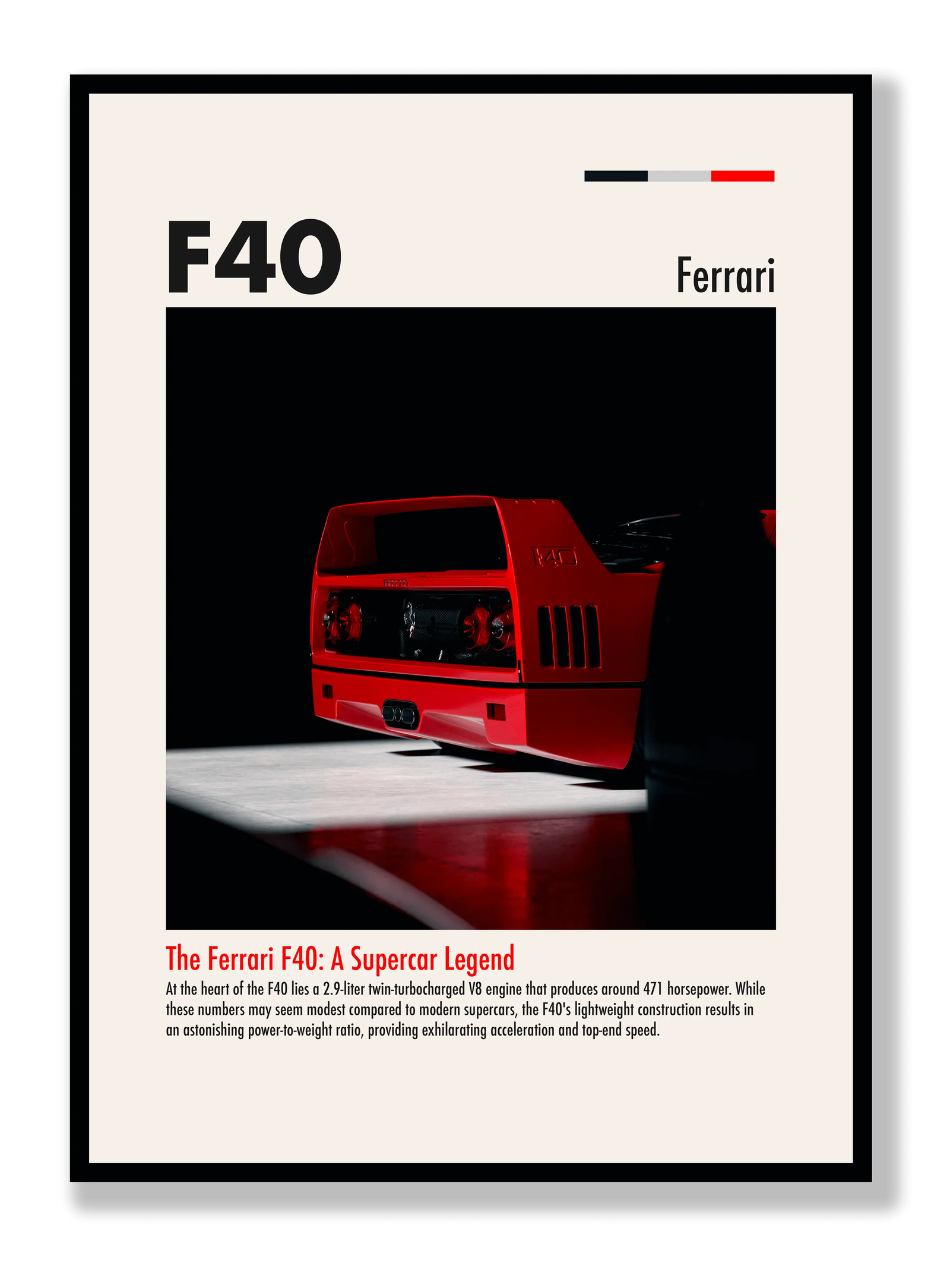 Ferrari F40 - 2 plakat