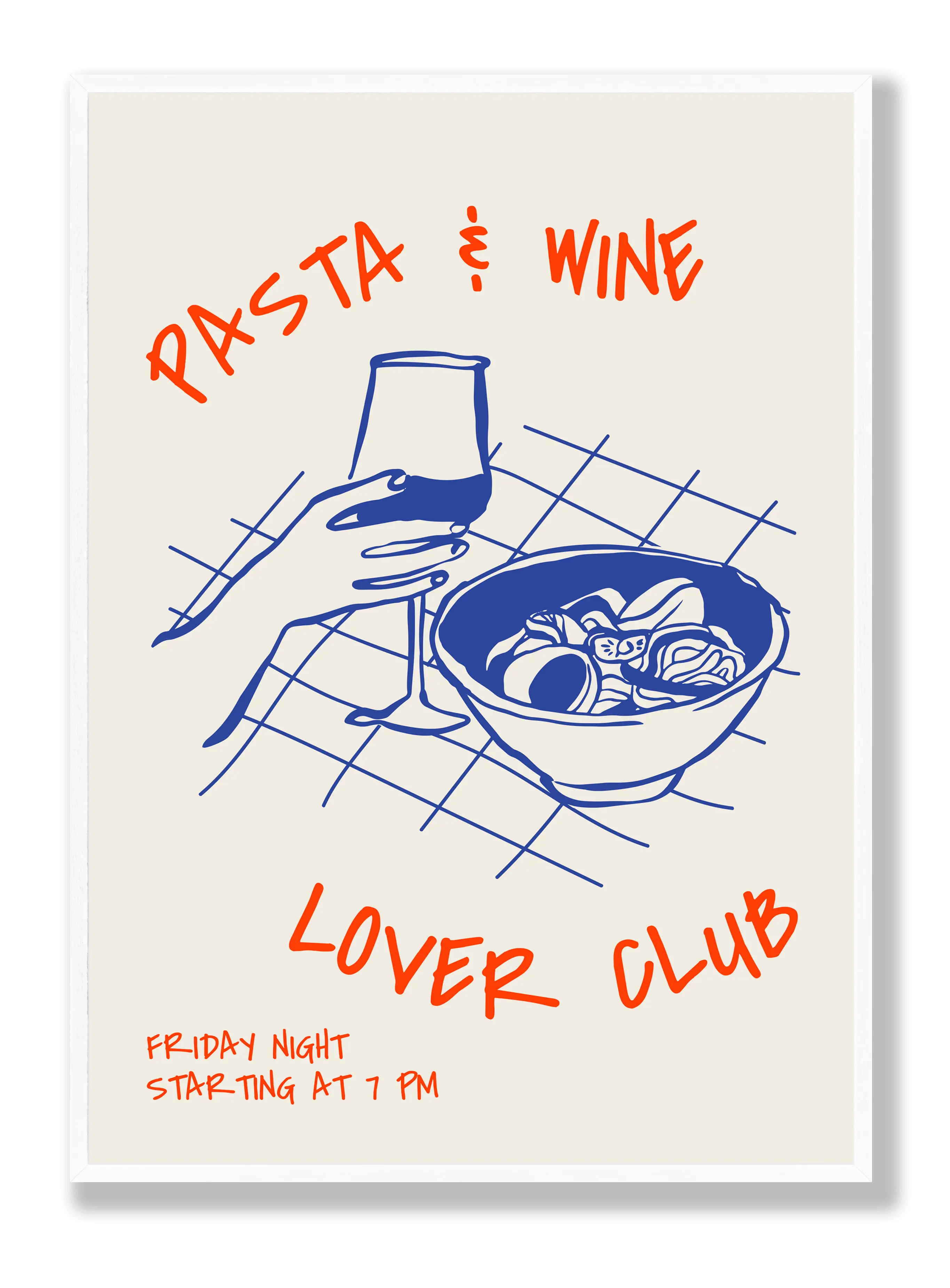 Pasta & Wine x Lover Club Plakat