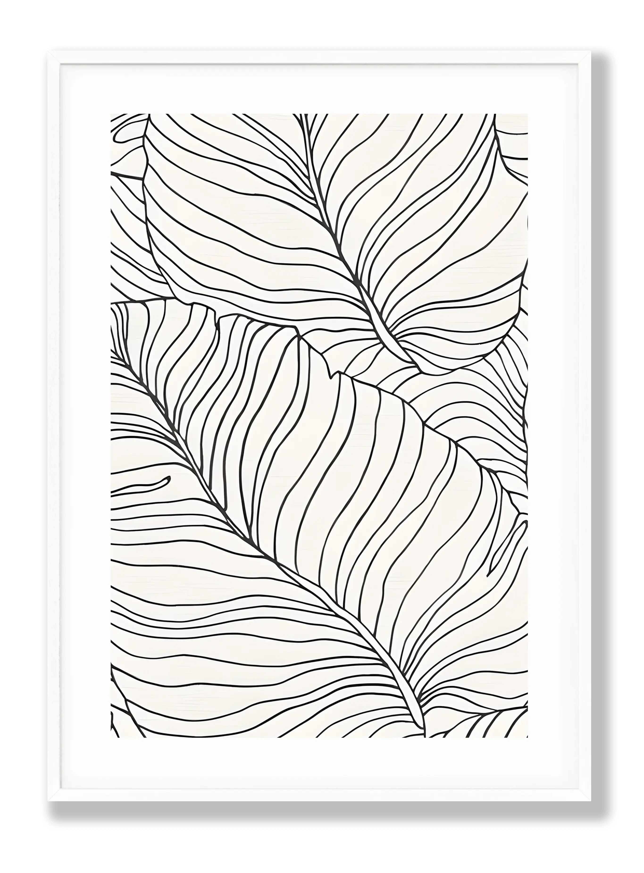 White Leaf Outline Plakat