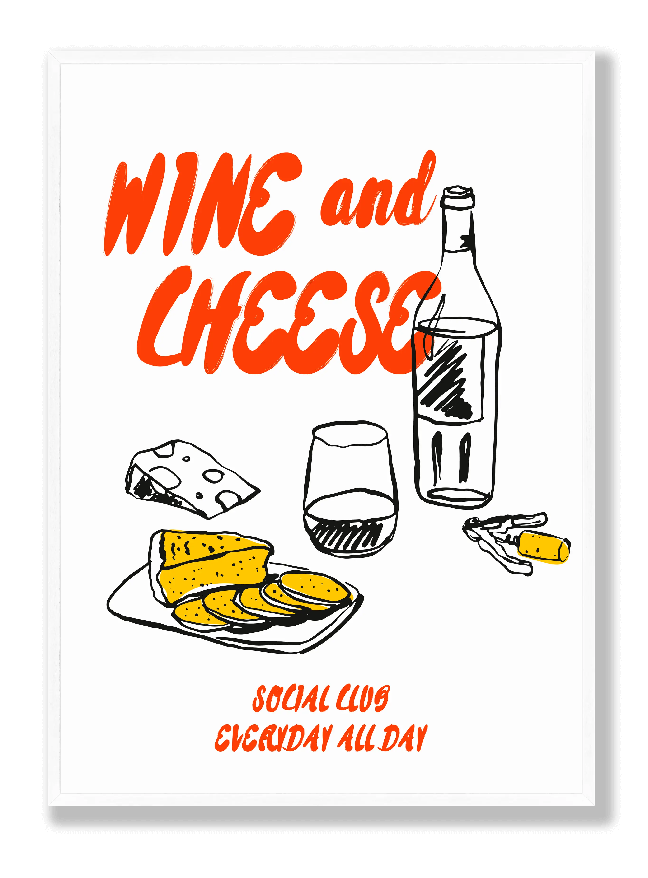 Wine And Cheese Plakat