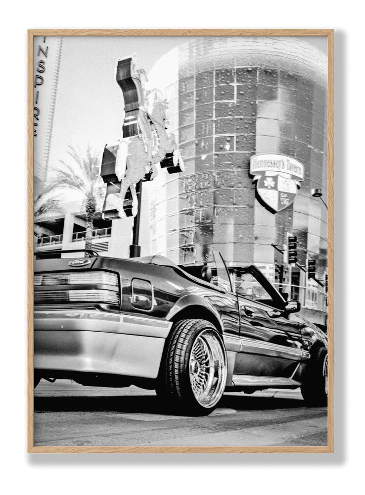 Las Vegas Car B&w plakat