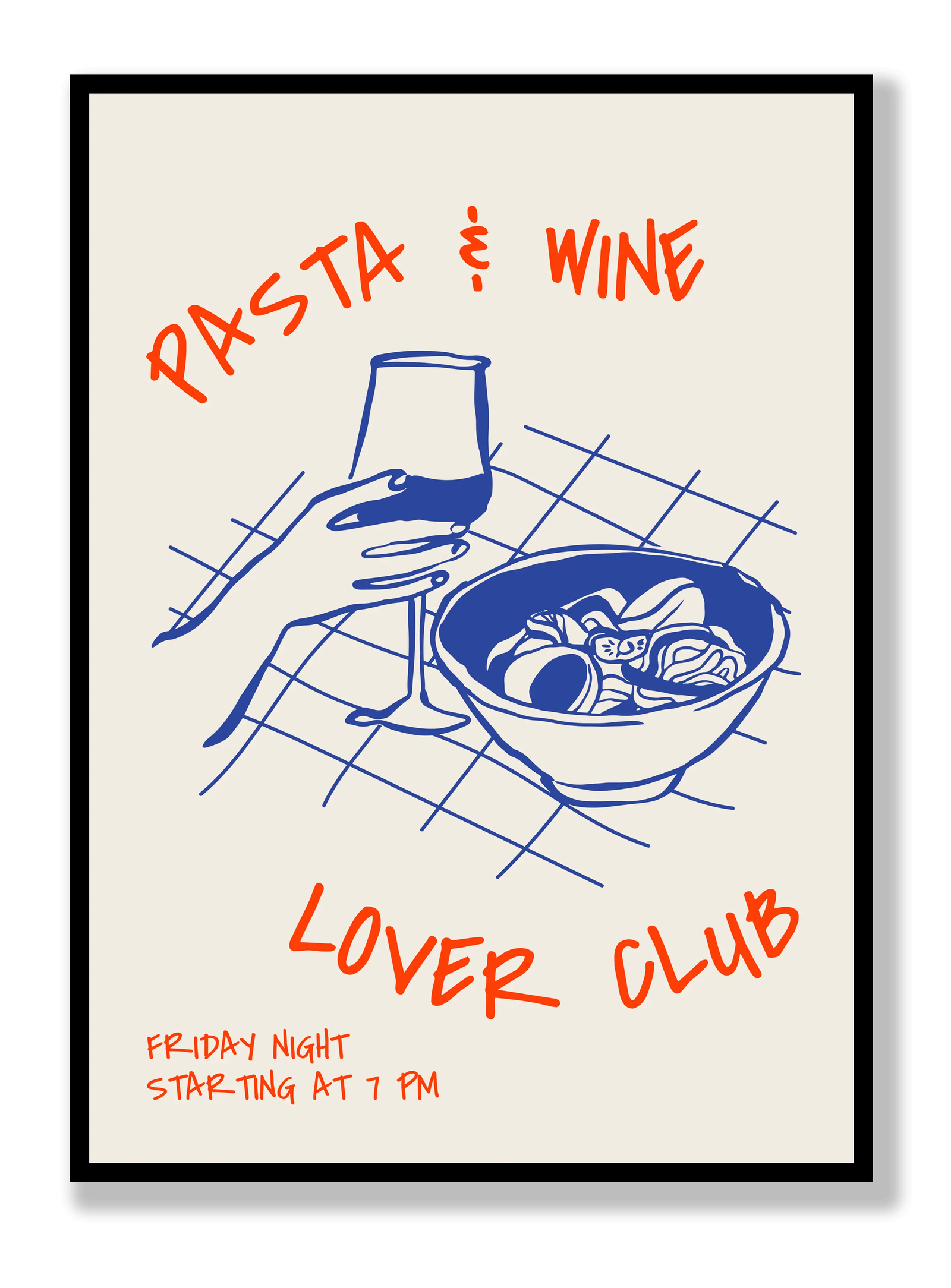 Pasta & Wine x Lover Club plakat