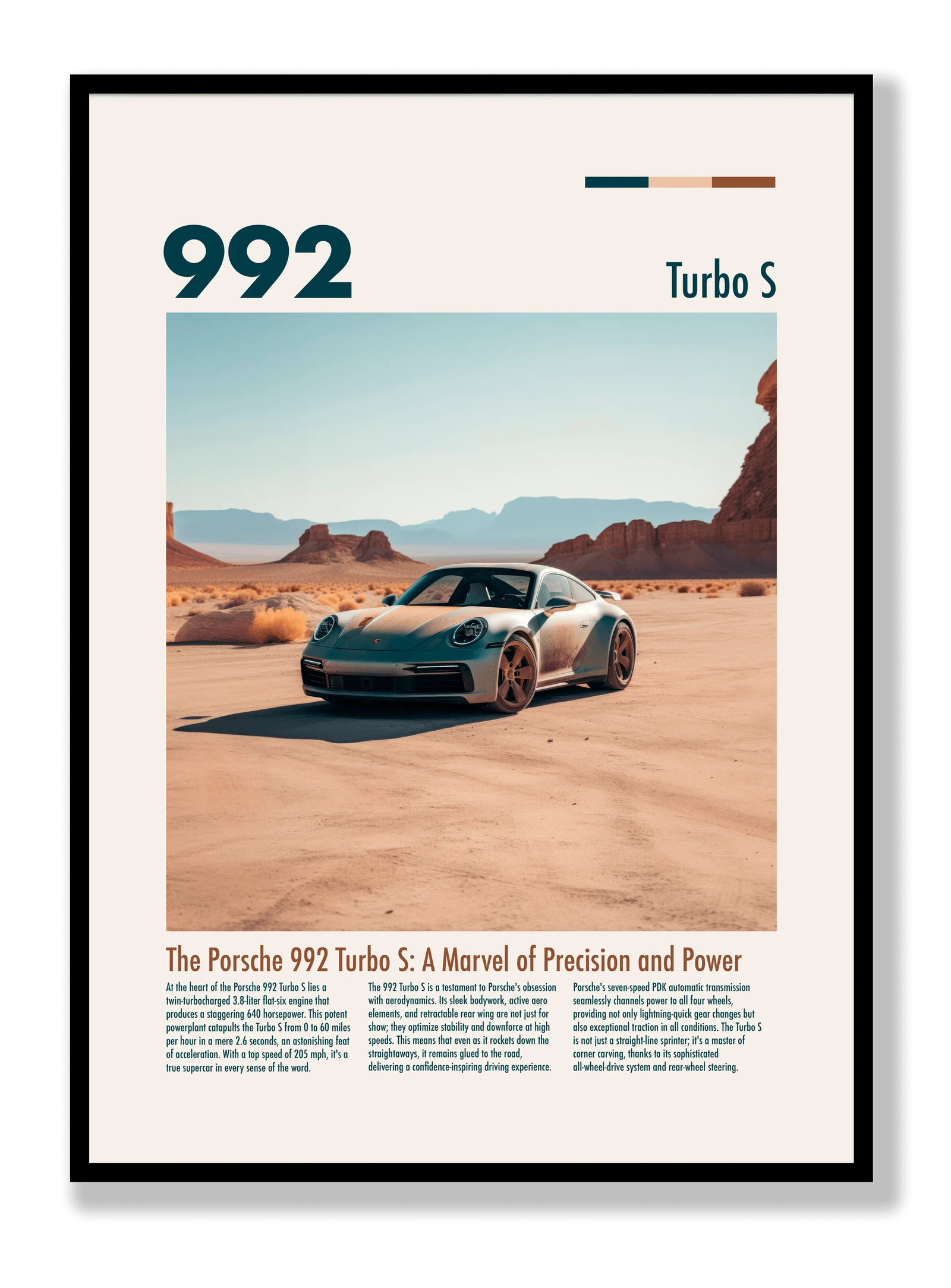 Porsche 992 Turbo S plakat