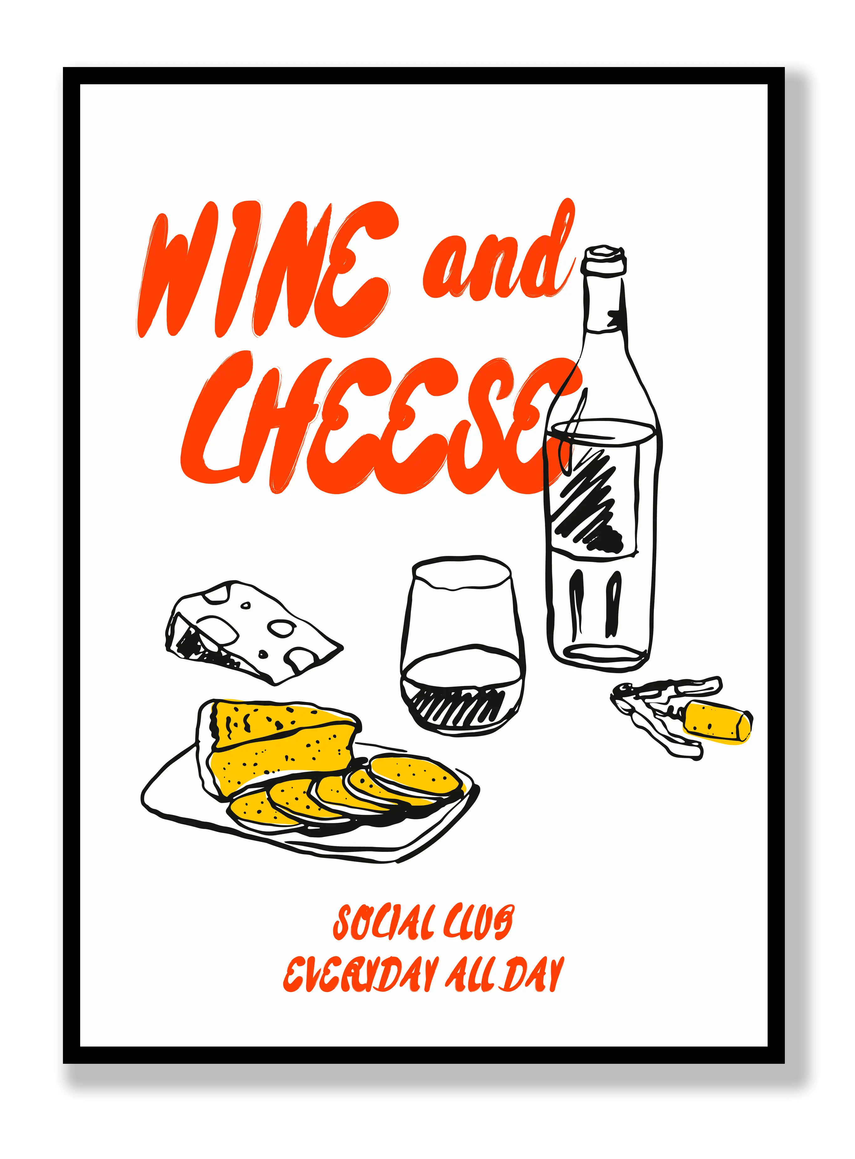 Wine And Cheese Plakat