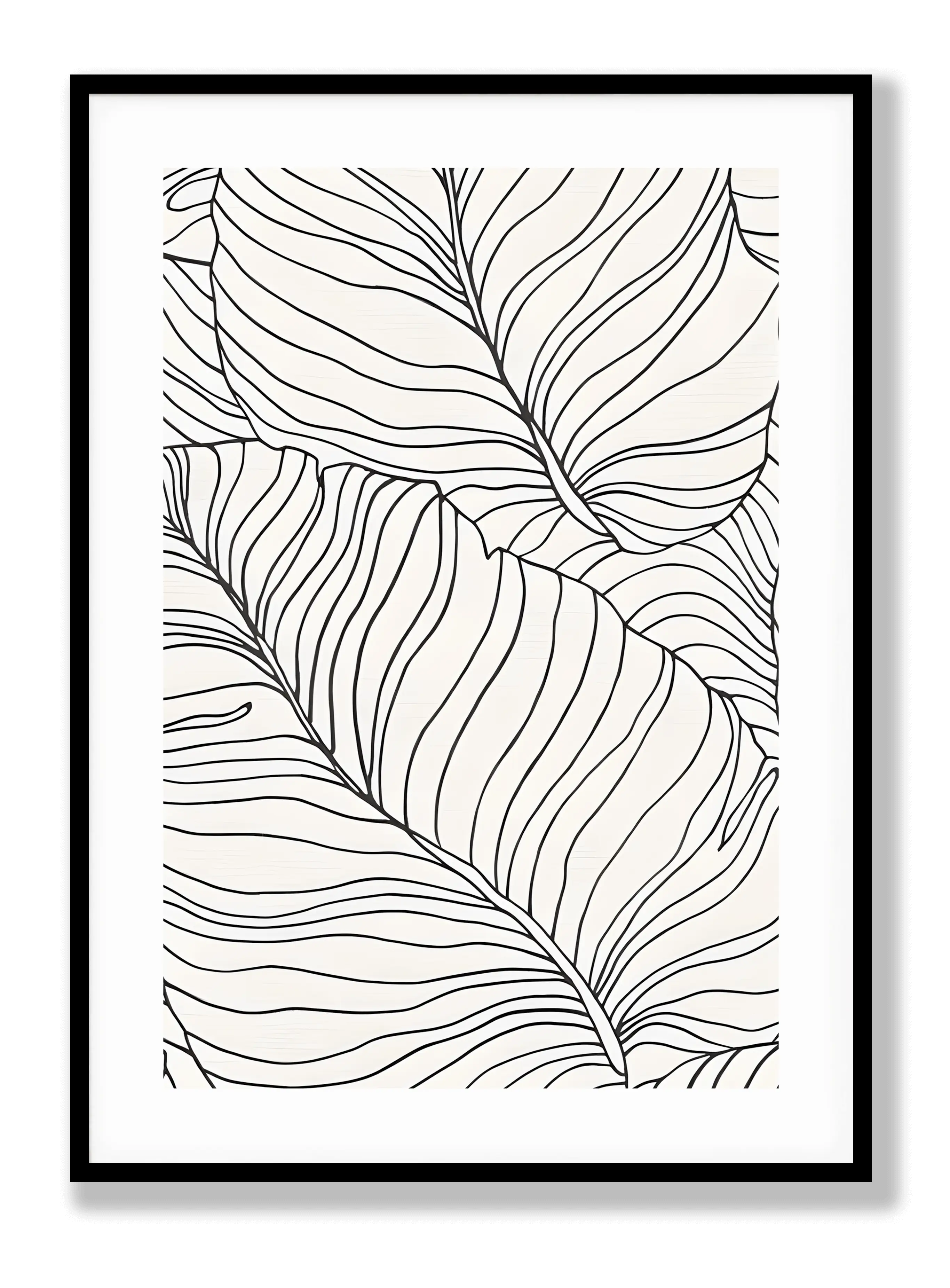 White Leaf Outline Plakat