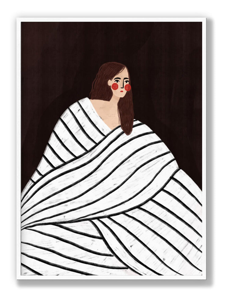 The Woman With Black and White Stripes plakat