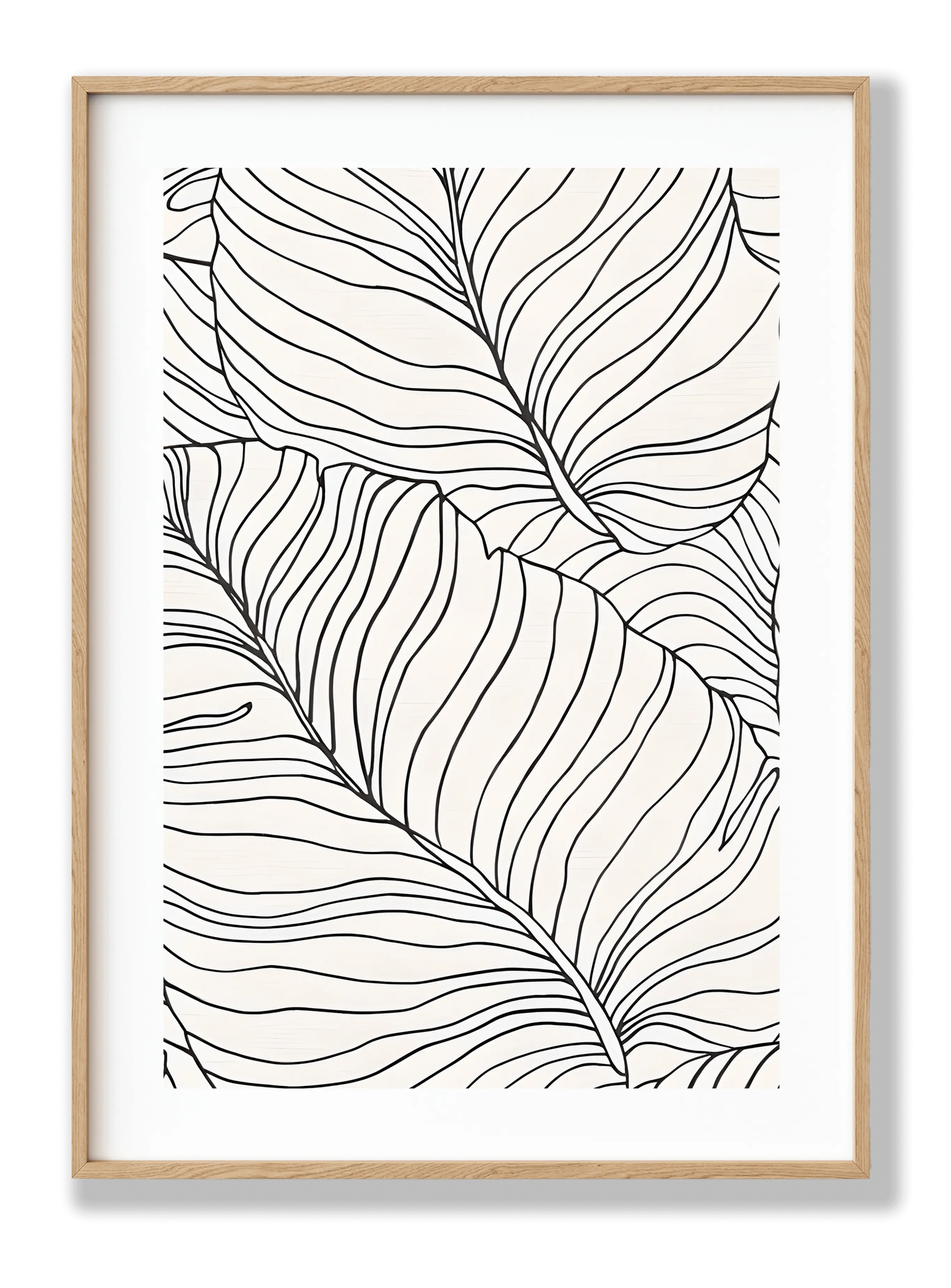 White Leaf Outline plakat