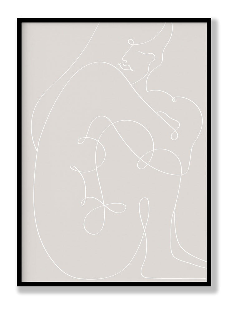 Woman Lines White plakat