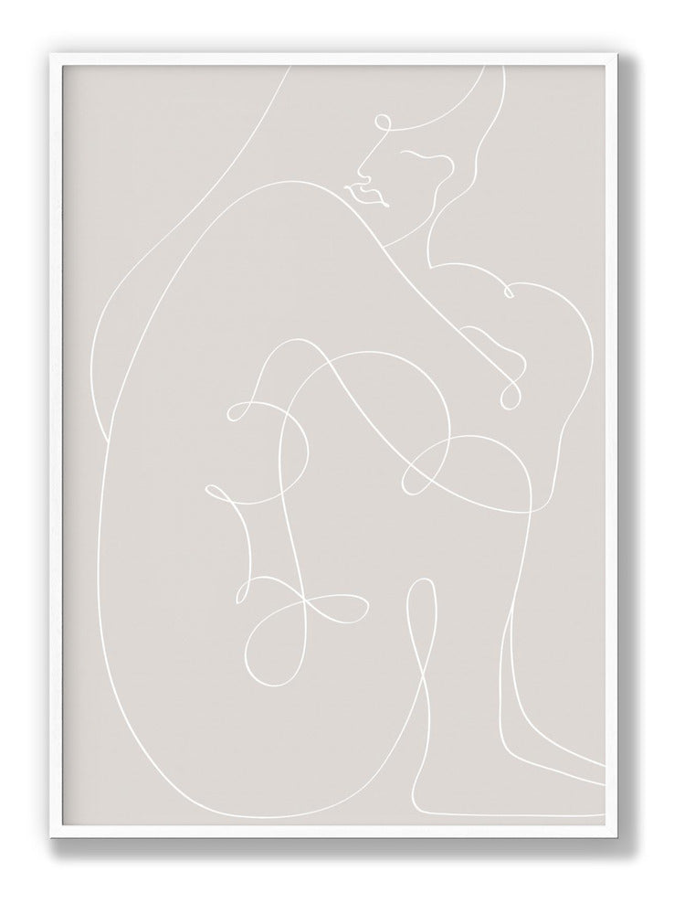 Woman Lines White plakat