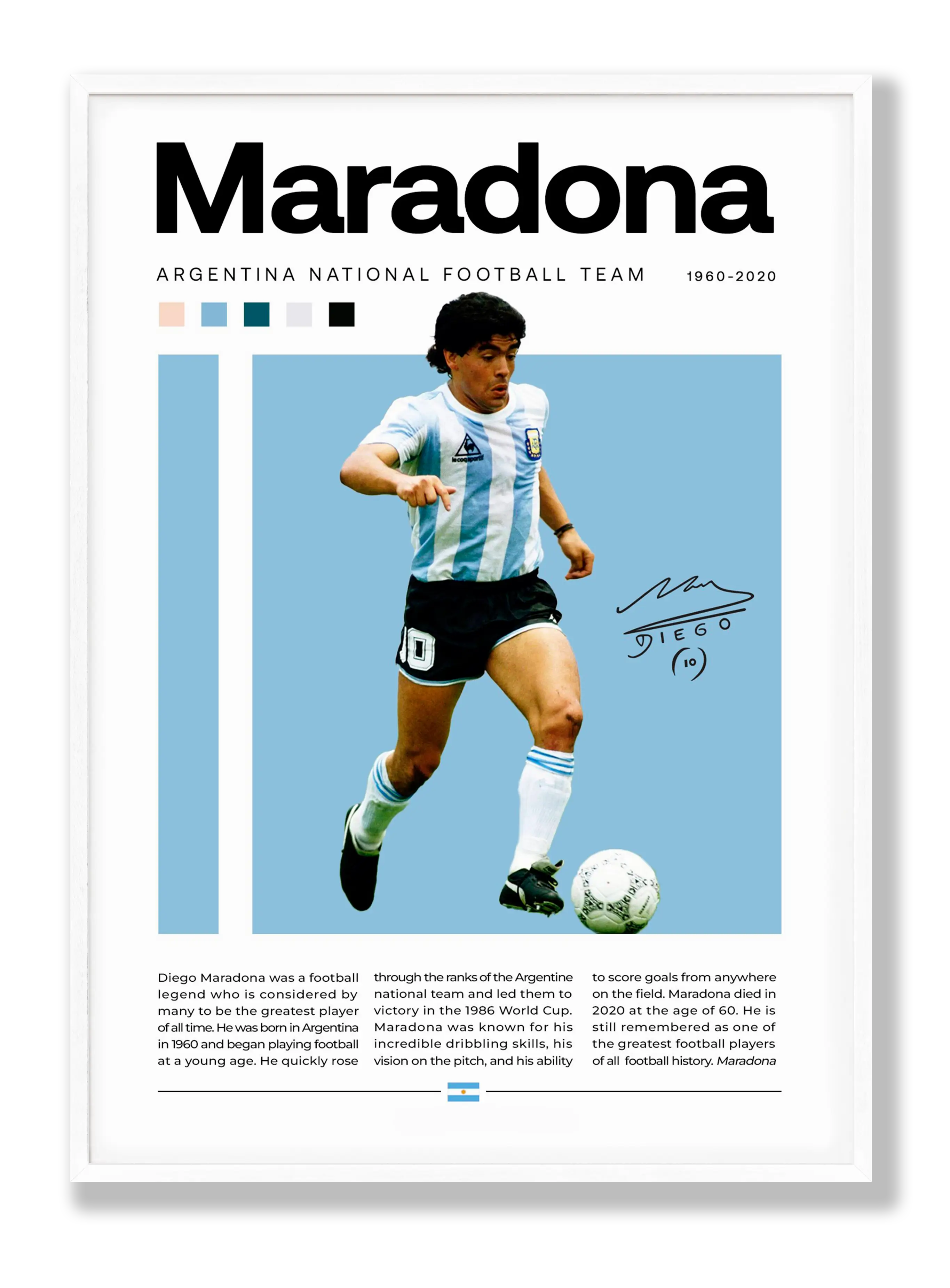 Diego Maradona No. 2 Plakat