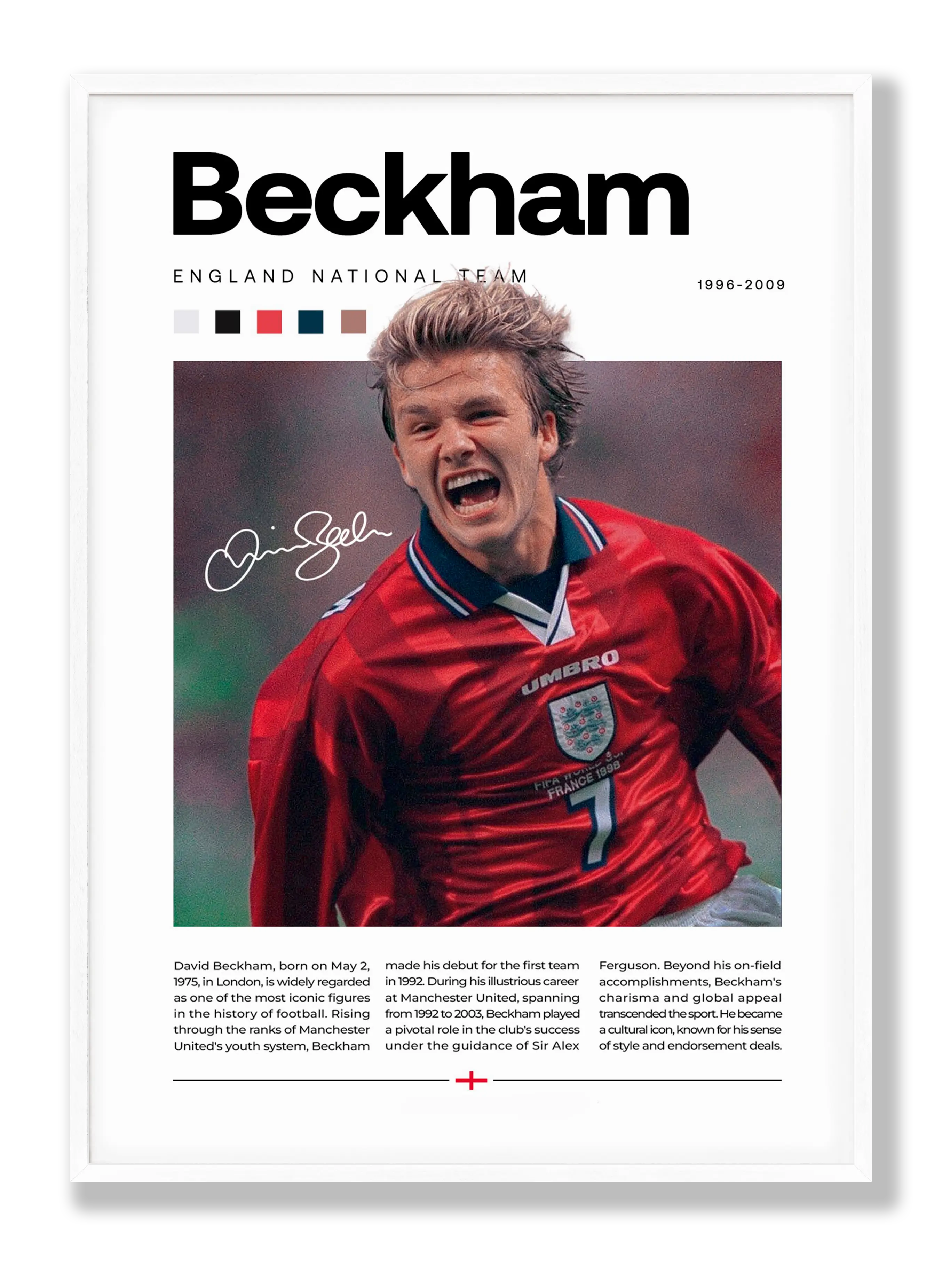 Beckham - England Plakat