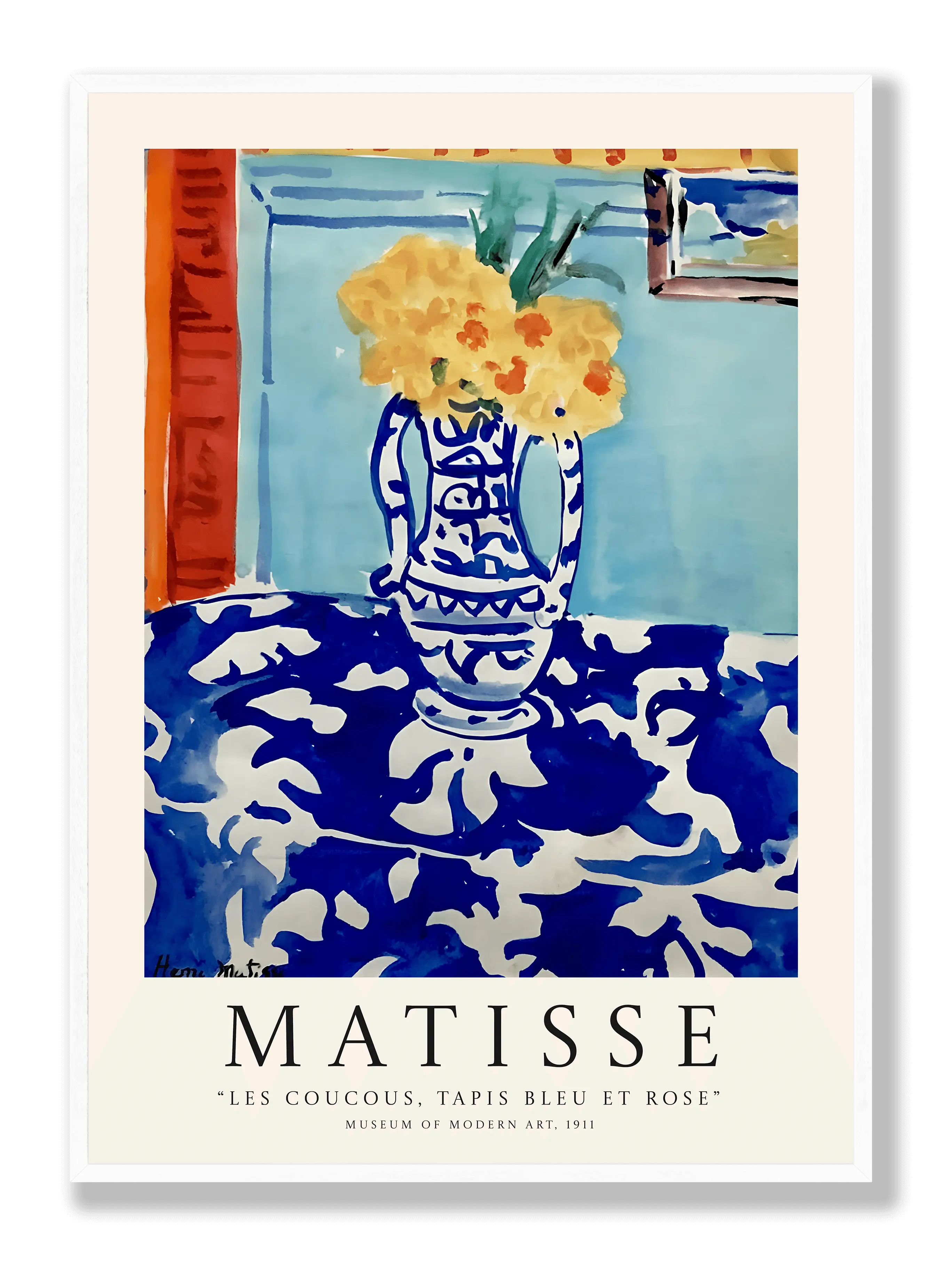 Henri Matisse - Les Coucous, Tapis Bleu Et Rose Plakat