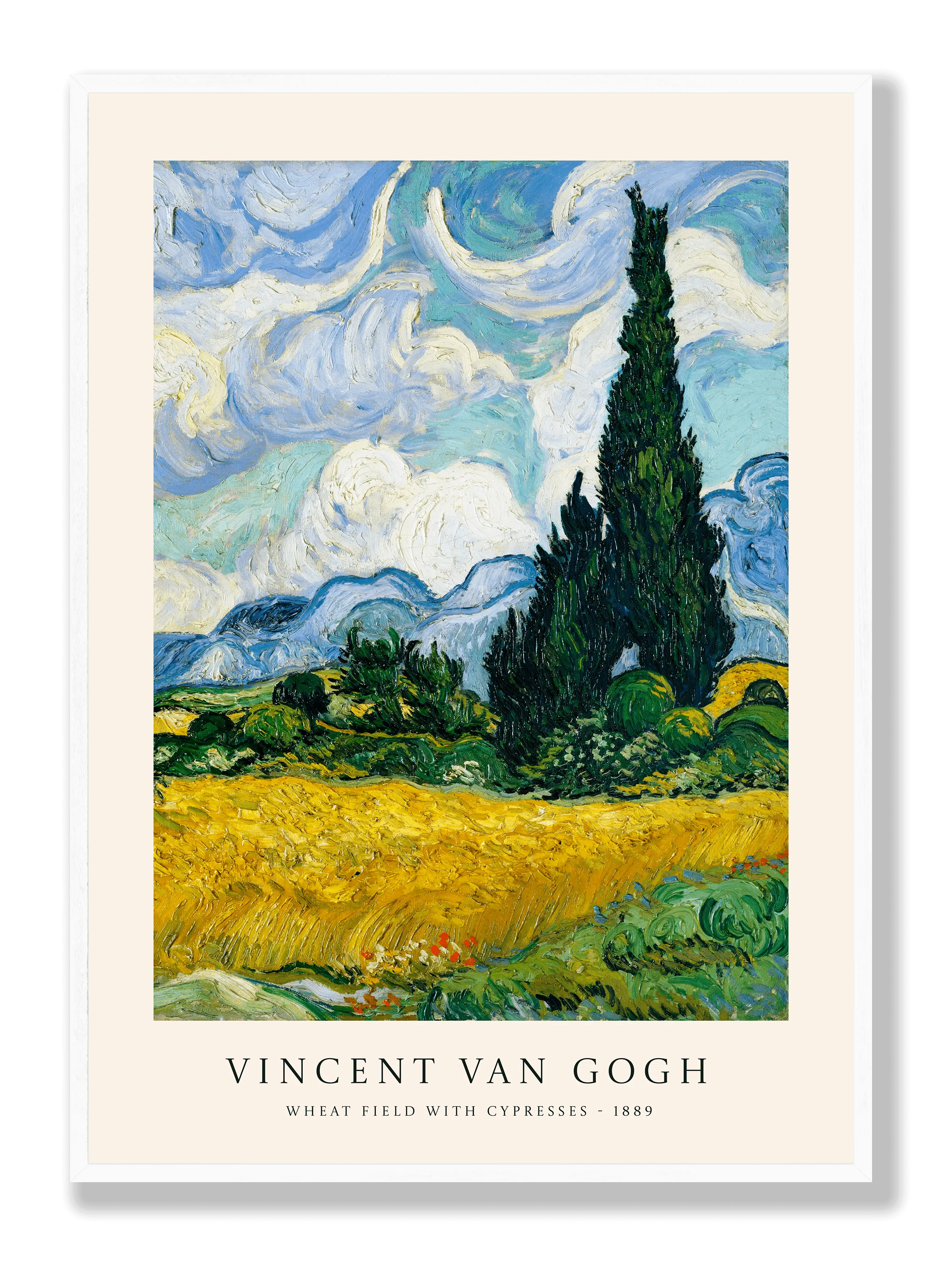 Van Gogh - Wheat Field With Cypresses Plakat