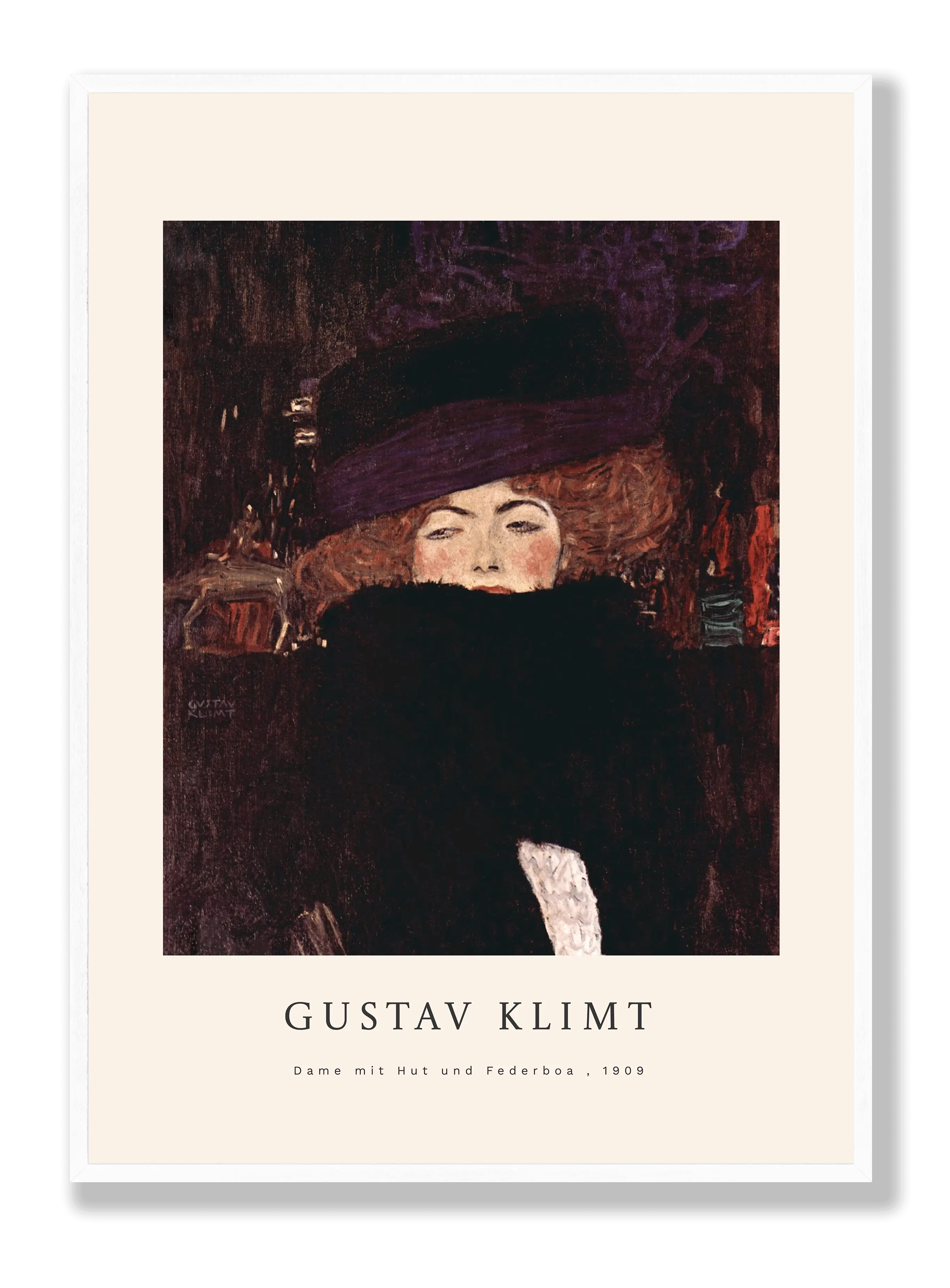 Gustav Klimt - Dame Mit Hut Und Ferderboa Plakat