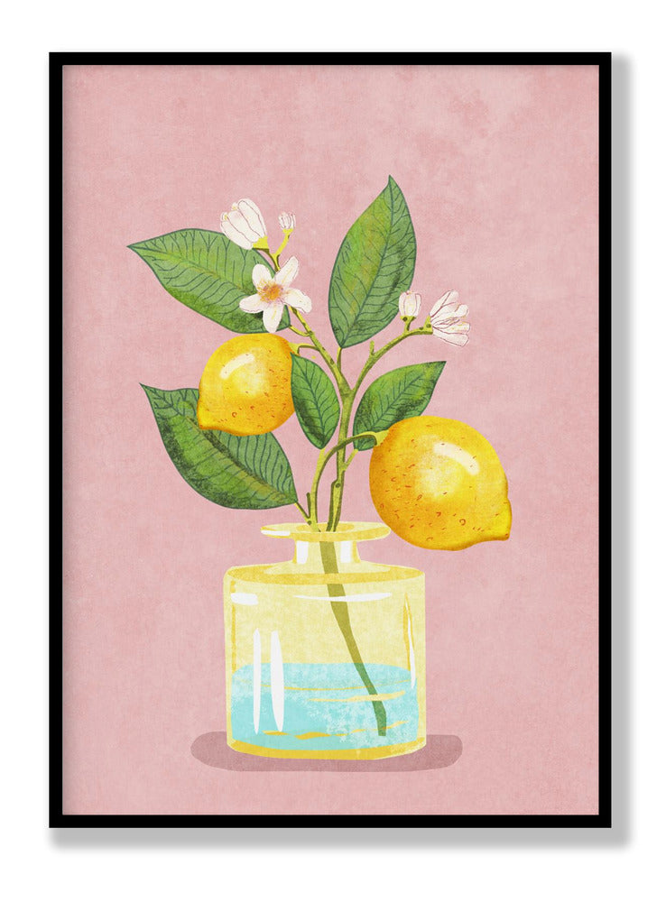 Lemon Bunch In Vase