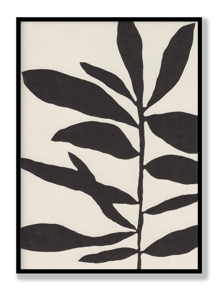 Linocut Branch #3 : Black & White