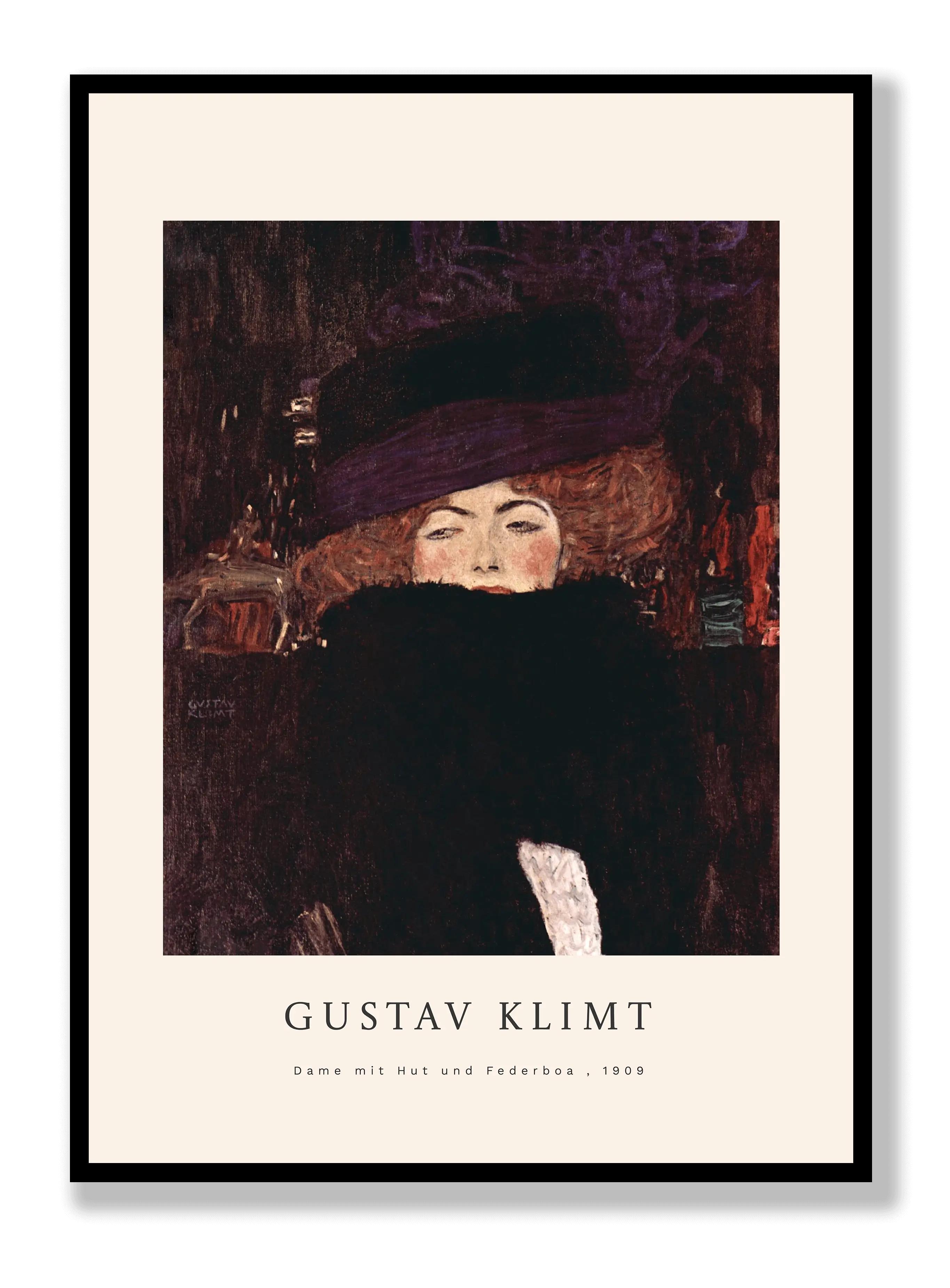 Gustav Klimt - Dame Mit Hut Und Ferderboa Plakat