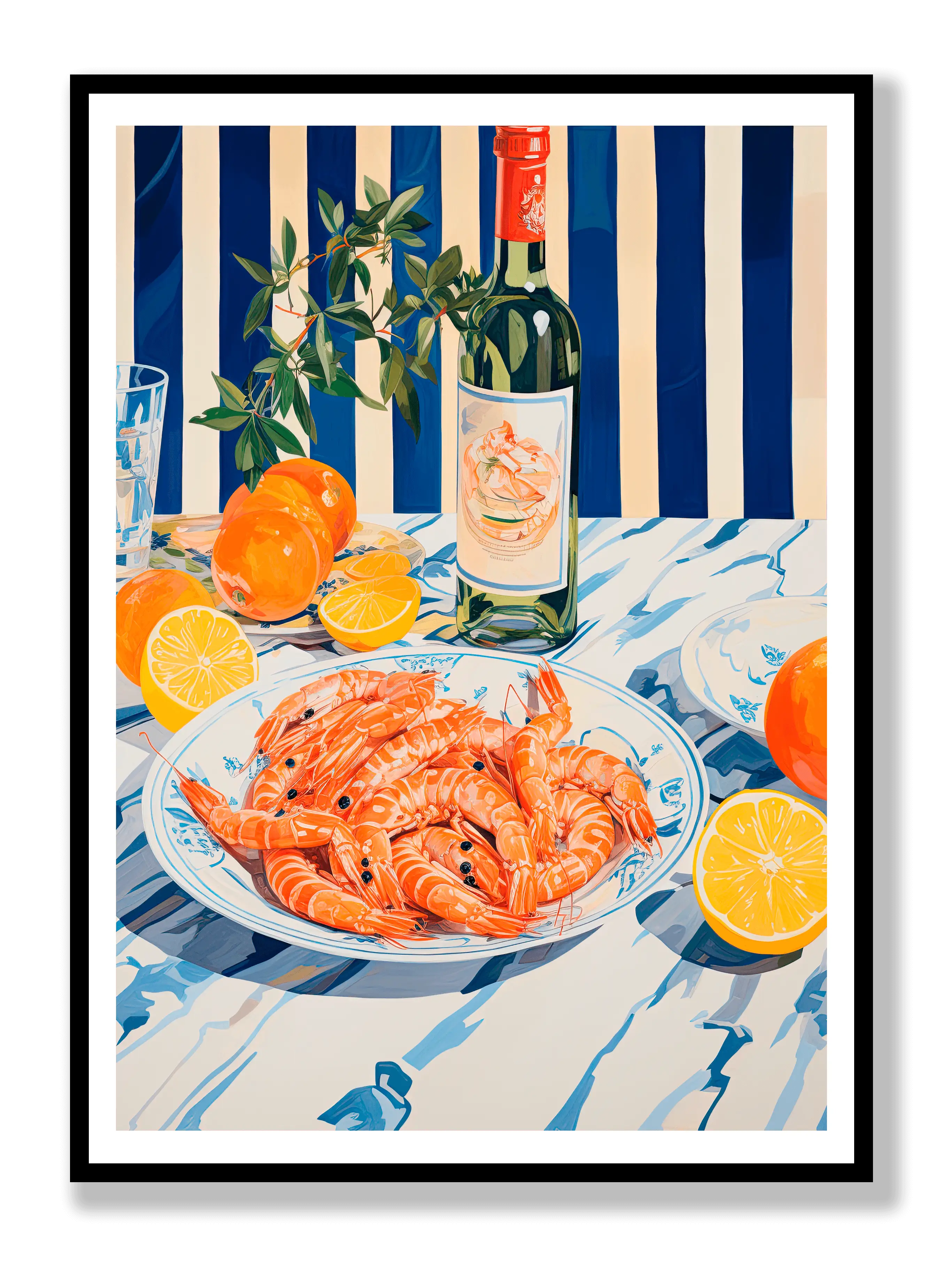 Shrimps And Wine Plakat