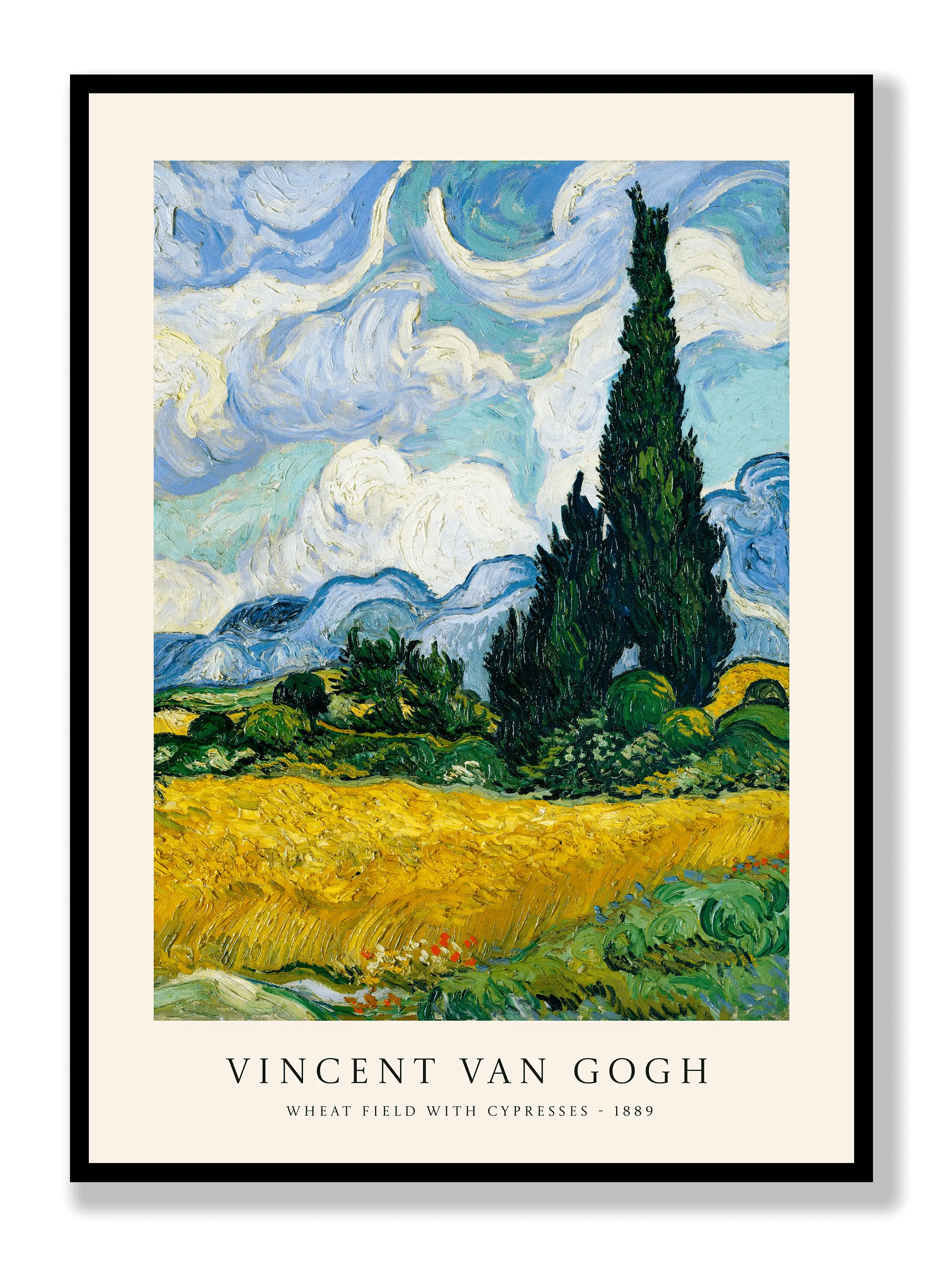 Van Gogh - Wheat Field With Cypresses Plakat