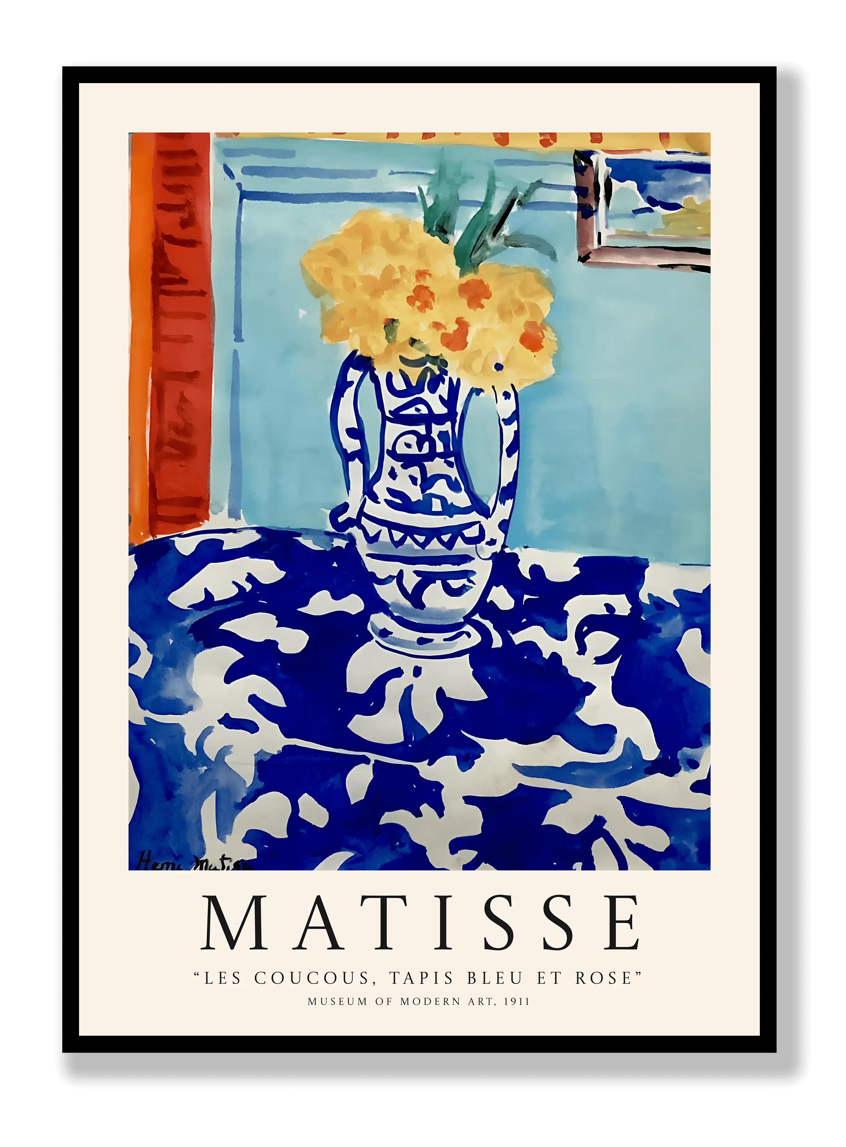 Henri Matisse - Les Coucous, Tapis Bleu Et Rose Plakat