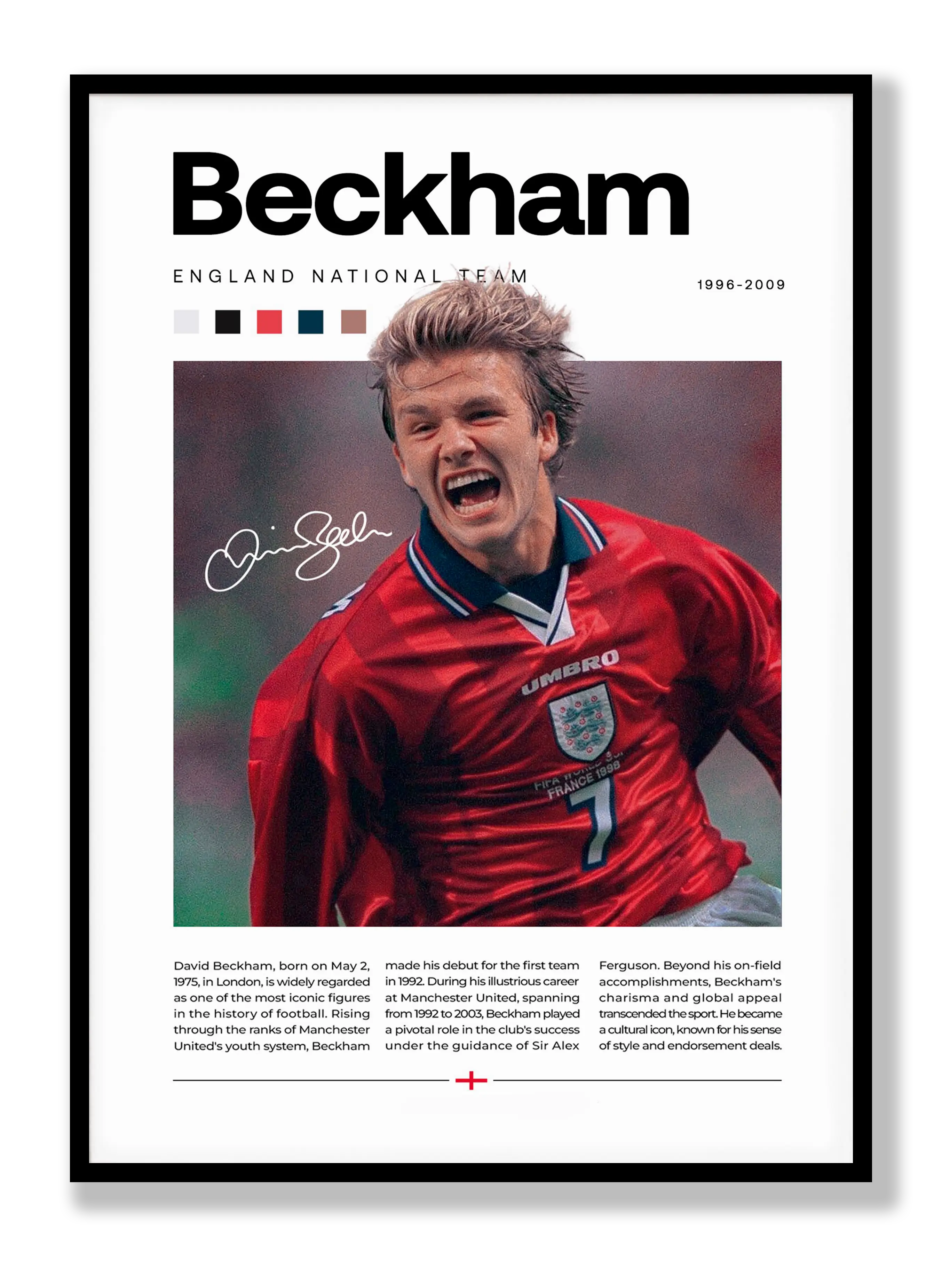 Beckham - England Plakat