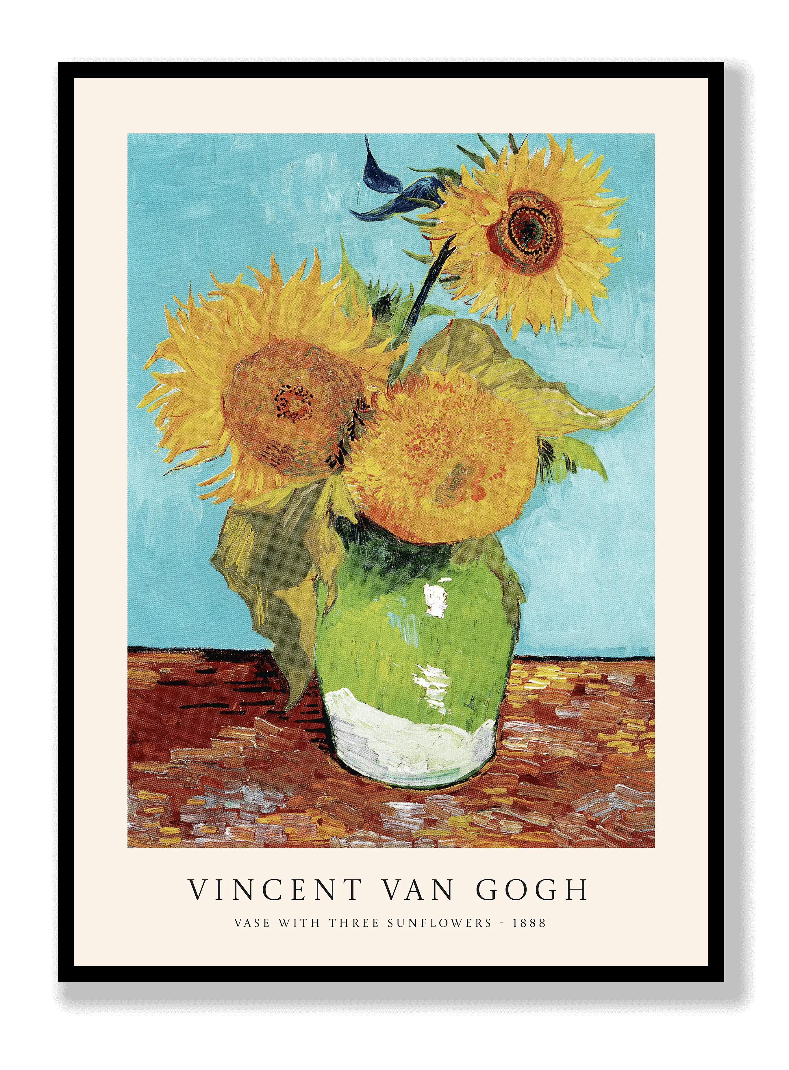 Van Gogh - Vase With Three Sunflowers Plakat